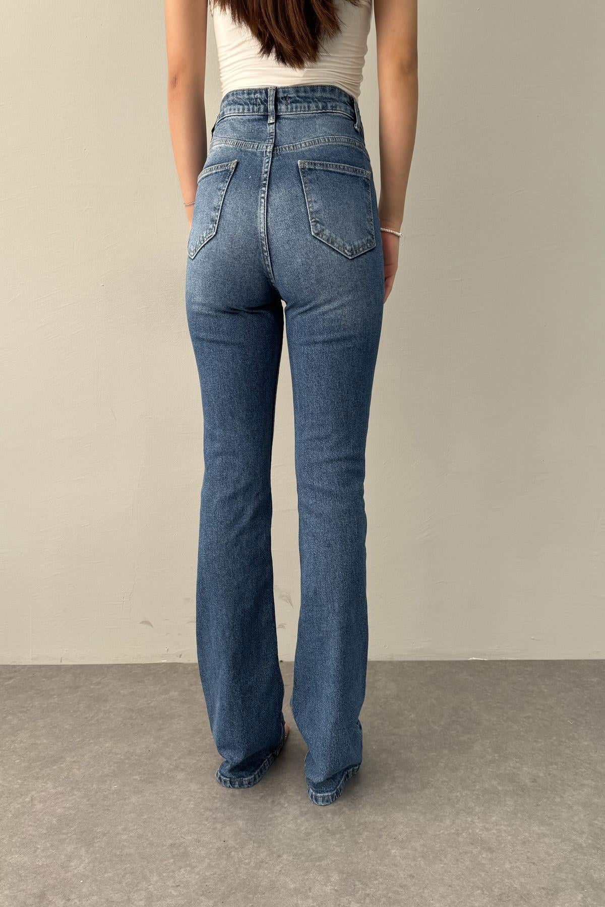 COMFORT LİKRA FLARE KOT PANTOLON