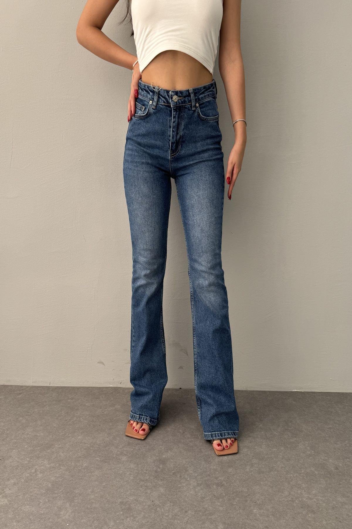 COMFORT LİKRA FLARE KOT PANTOLON
