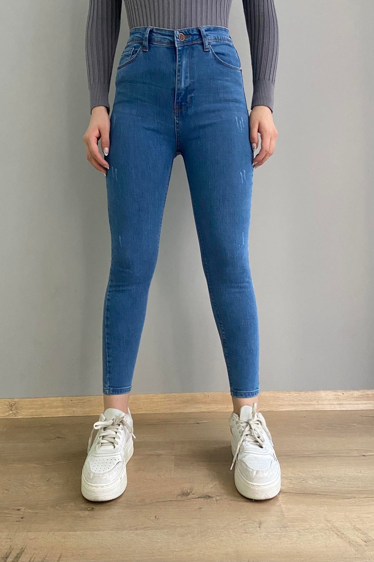 DAR PAÇA LİKRALI KOT PANTOLON
