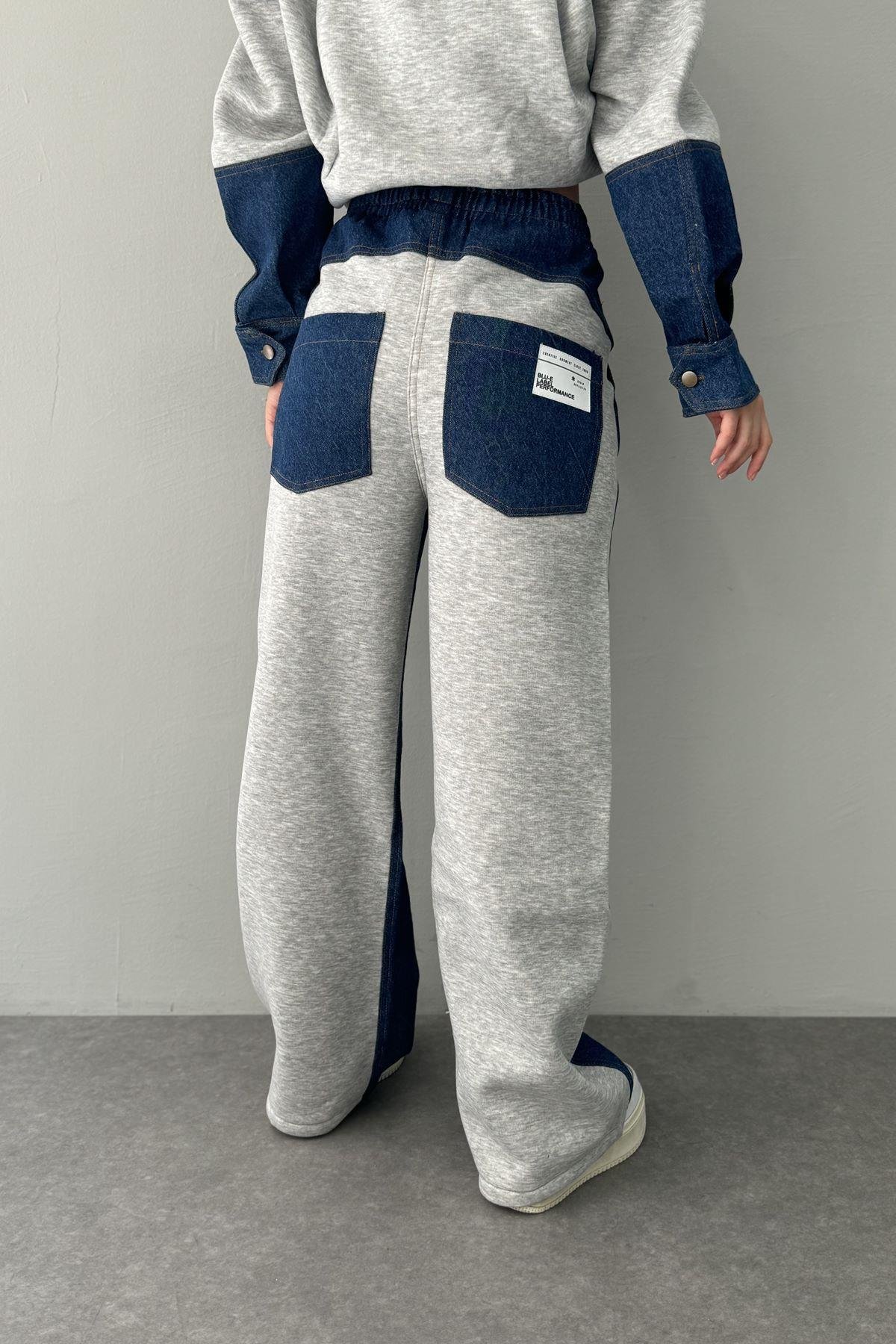 DENİM DETAYLI PANTOLON