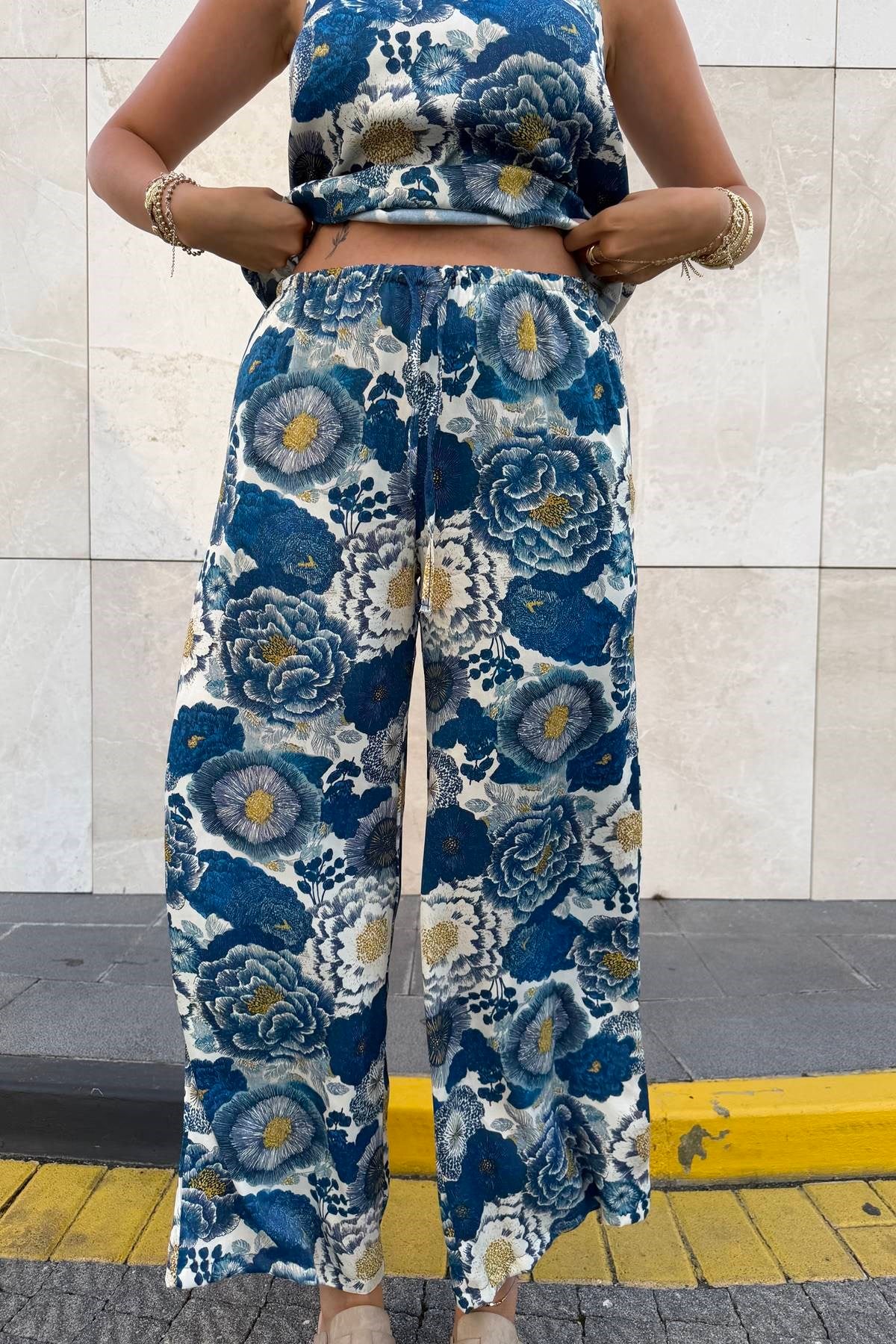 DESENLİ SATEN PANTOLON