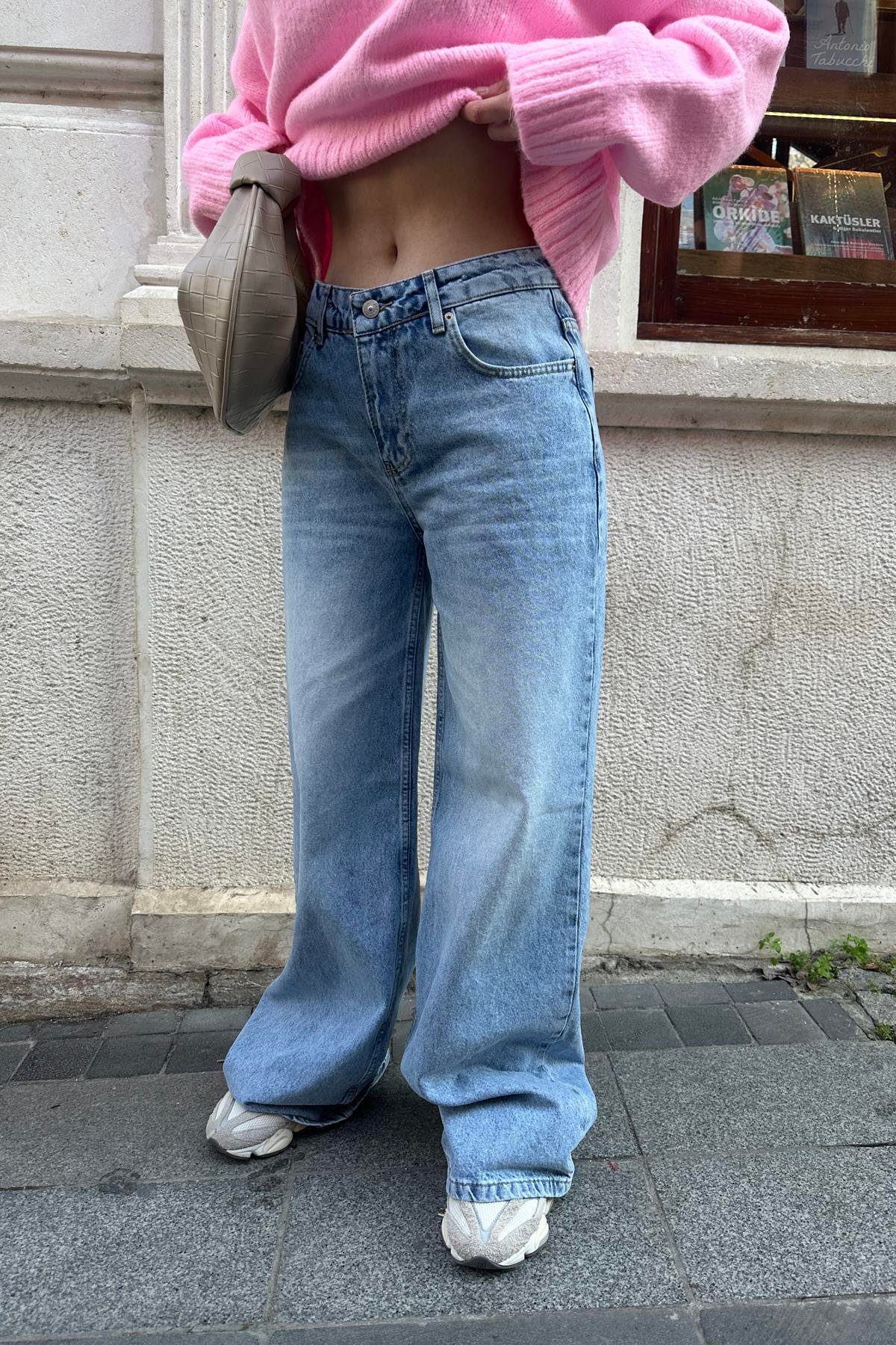 DÜŞÜK BEL KAR YIKAMA KOT PANTOLON