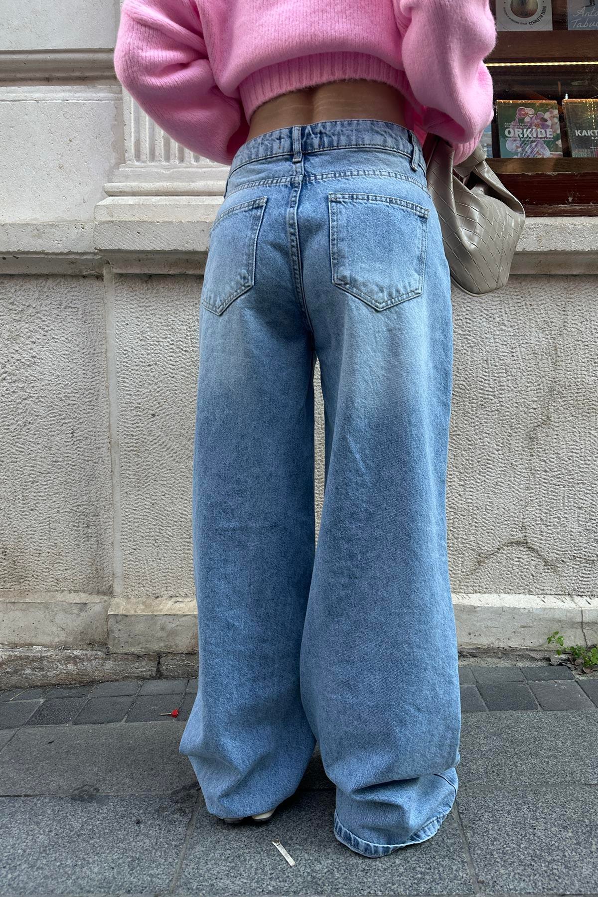 DÜŞÜK BEL KAR YIKAMA KOT PANTOLON