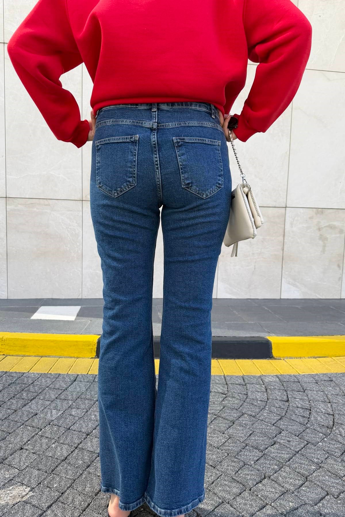 DÜŞÜK BEL LİKRALI BOOTCUT PANTOLON