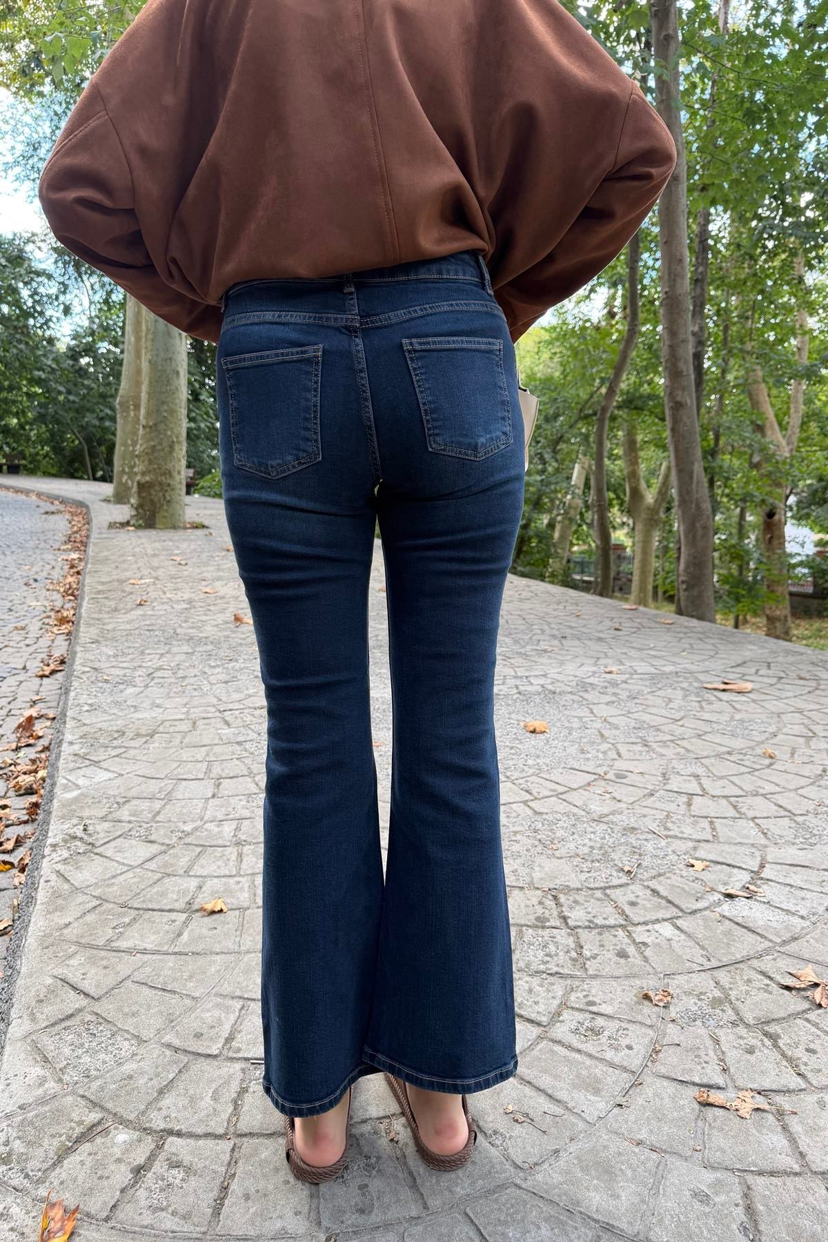 DÜŞÜKBEL LİKRALI FLARE PANTOLON