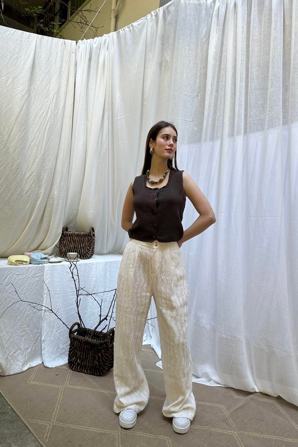 ETİKET DETAYLI PANTOLON
