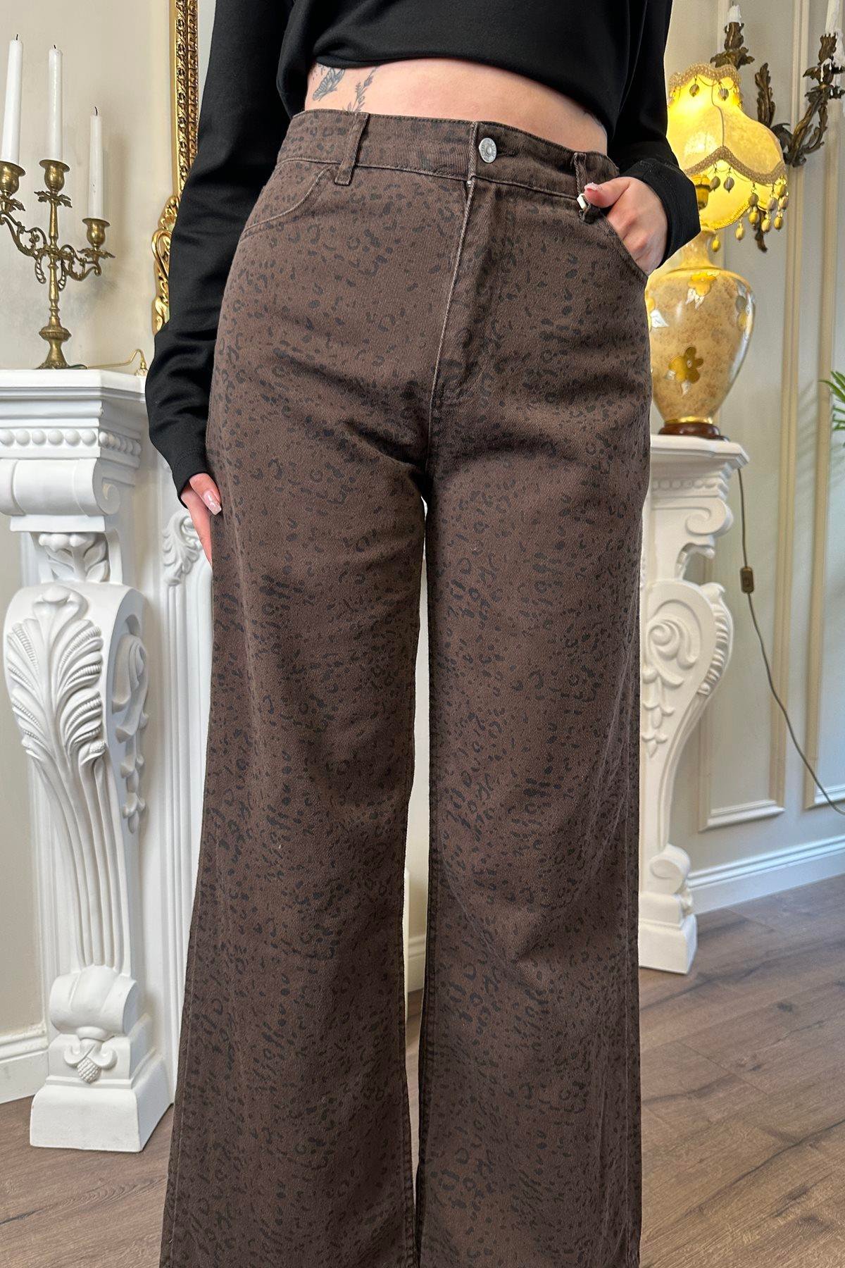 GABARDİN LEOPAR PANTOLON