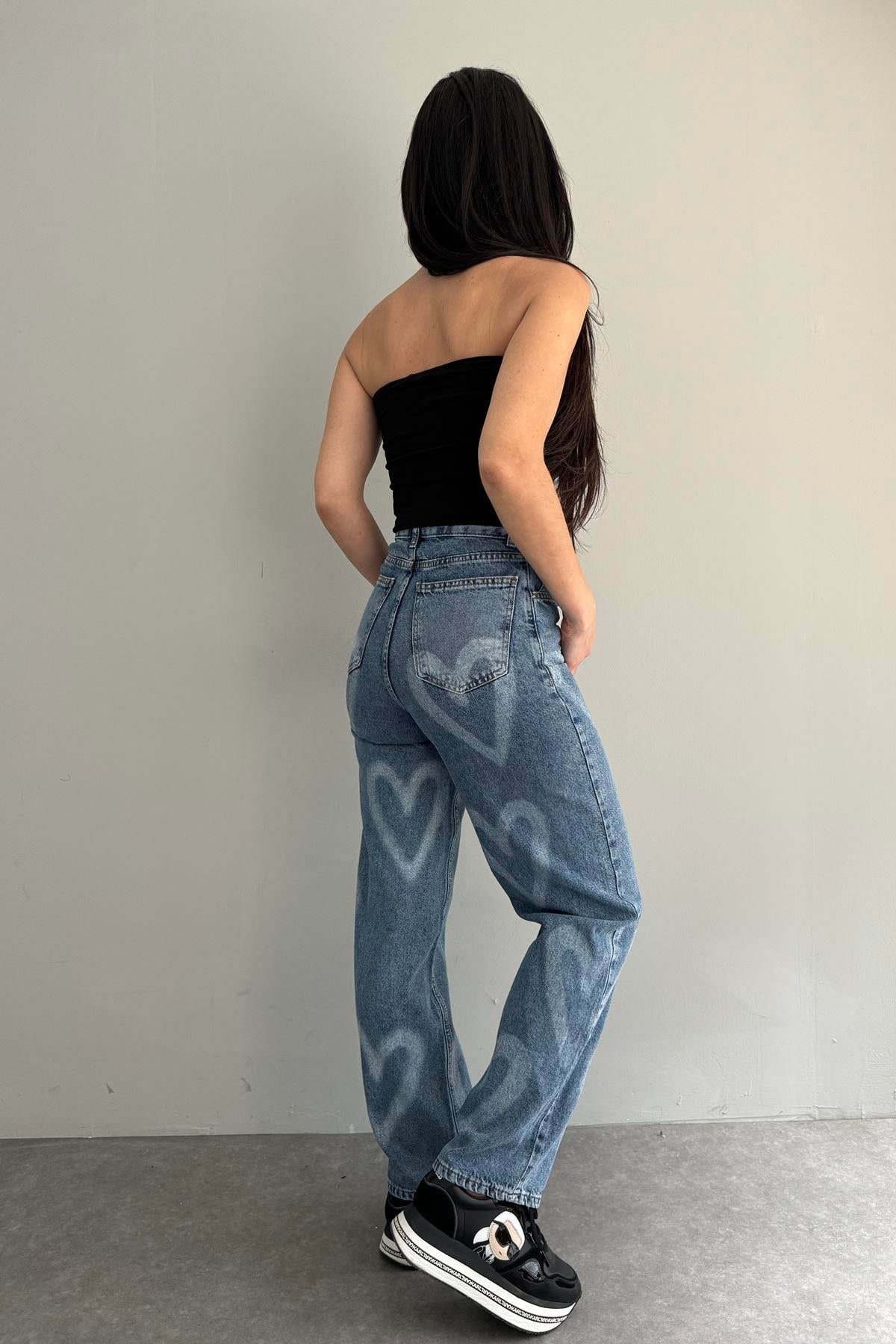 KALP DESENLİ KOT PANTOLON