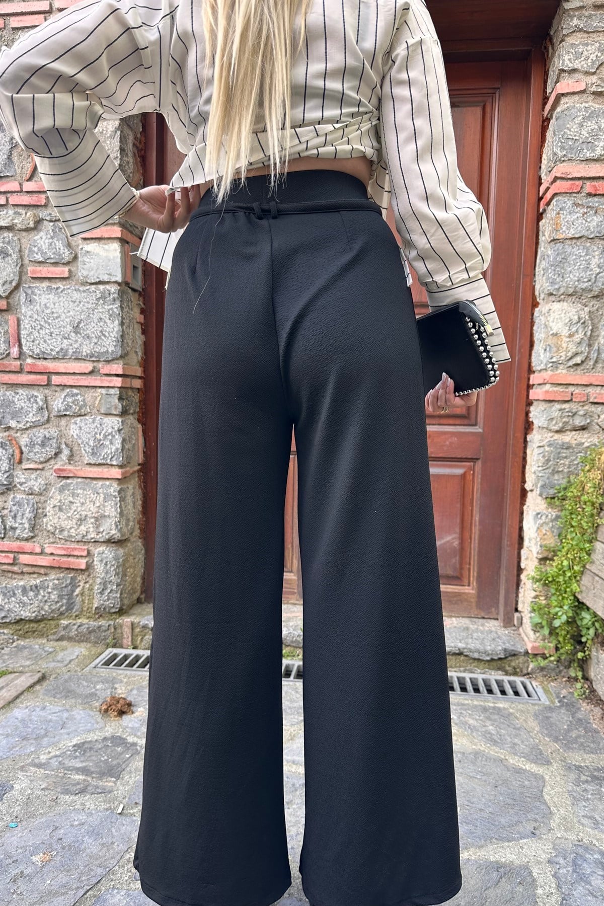 KEMER DETAY ÖRME PANTOLON