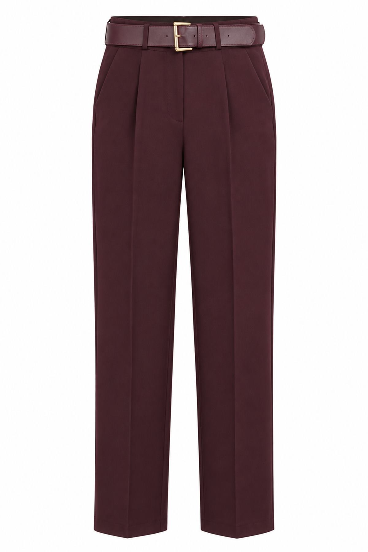 KEMERİ TEK PİLE DUBLE PAÇA PANTOLON