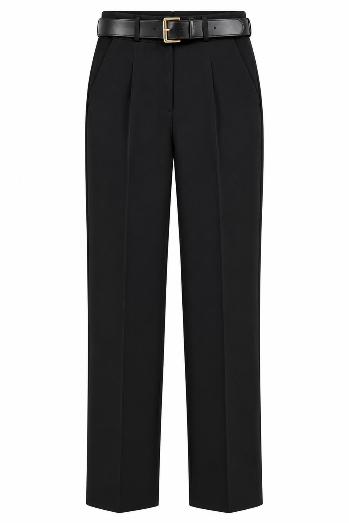 KEMERİ TEK PİLE DUBLE PAÇA PANTOLON