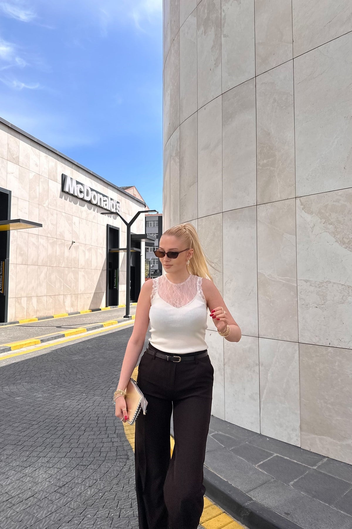 KEMERLİ DUBLE PAÇA PANTOLON