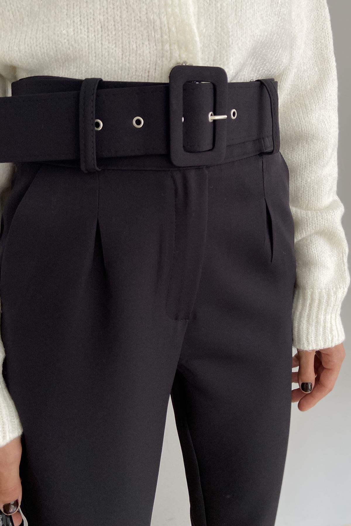 KEMERLİ TEK PİLE PANTALON