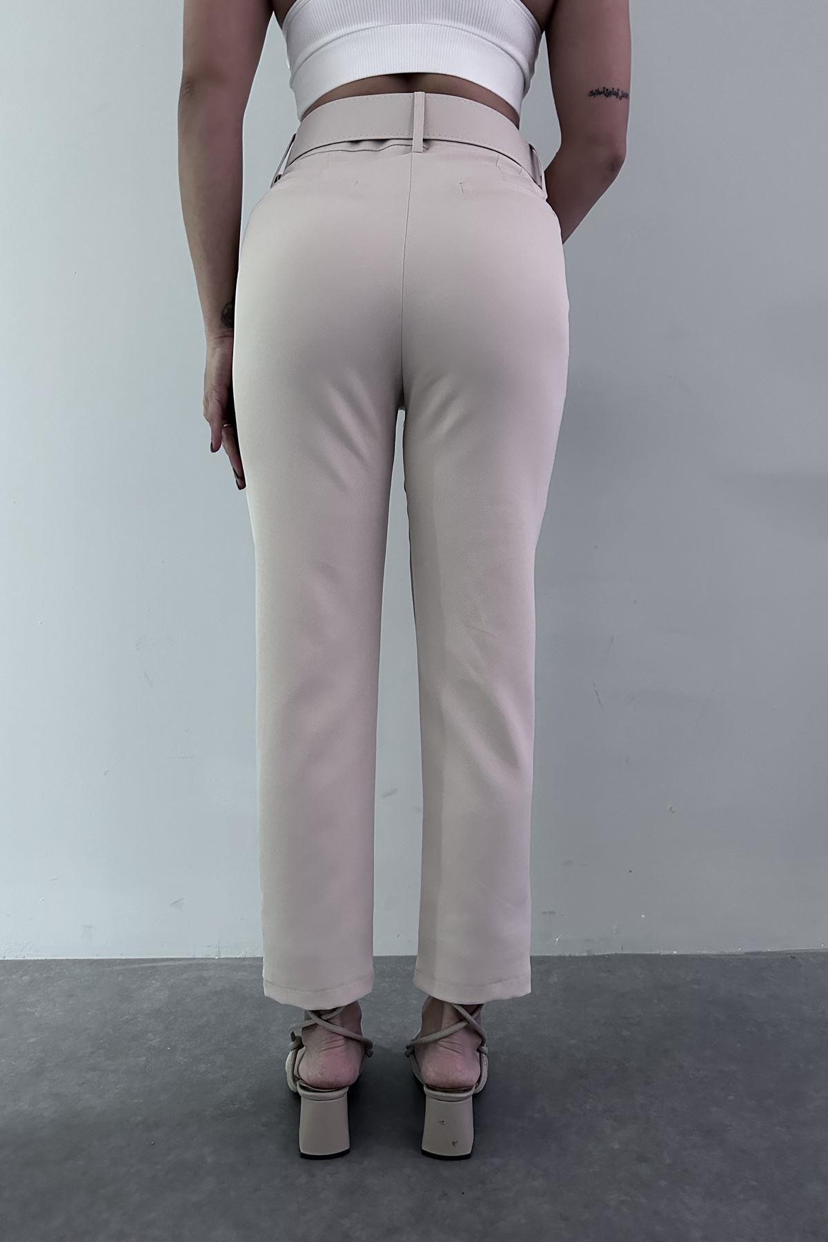 KEMERLİ TEK PİLE PANTALON