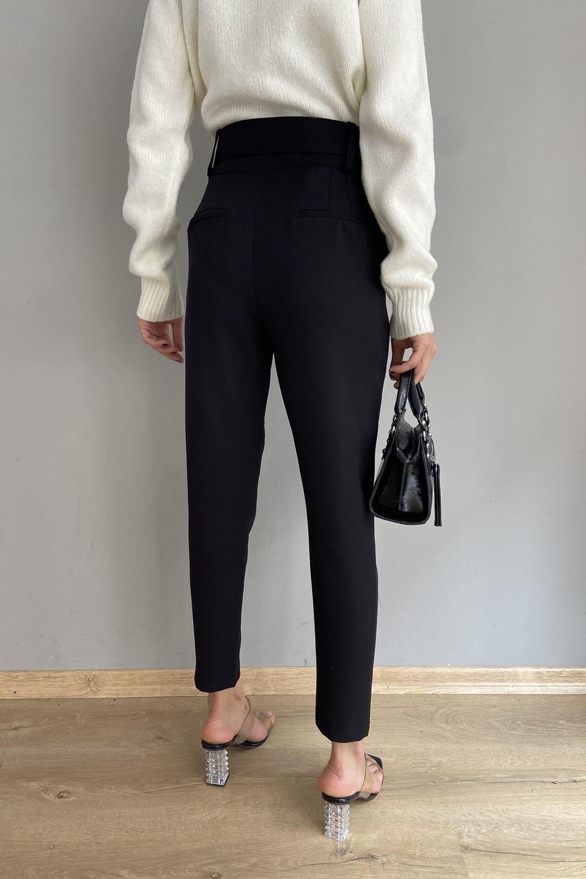 KEMERLİ TEK PİLE PANTALON