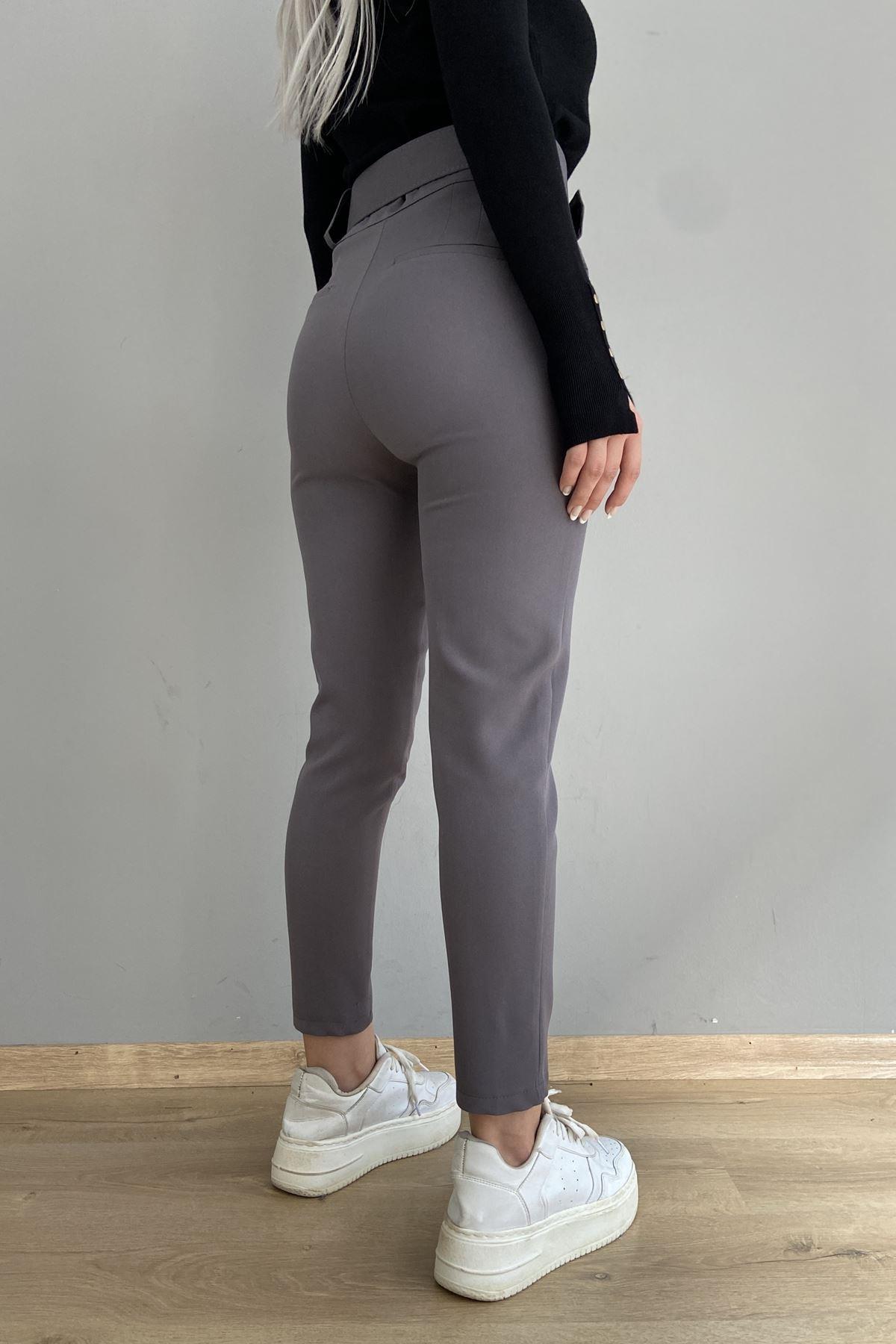 KEMERLİ TEK PİLE PANTALON