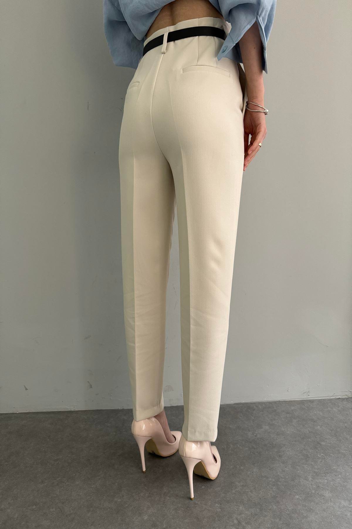 KEMERLİ YÜKSEK BEL PANTOLON