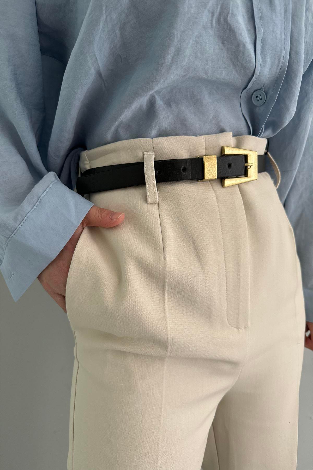 KEMERLİ YÜKSEK BEL PANTOLON