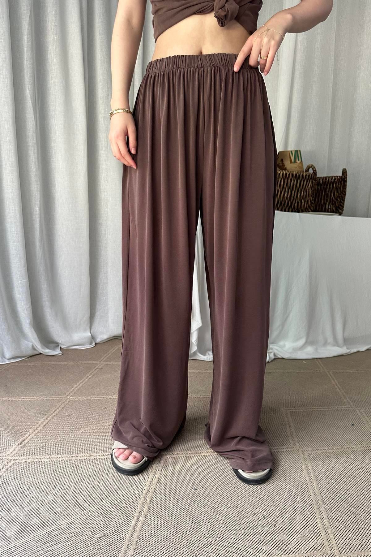LASTİKLİ GENİŞ PAÇA MODAL PANTOLON