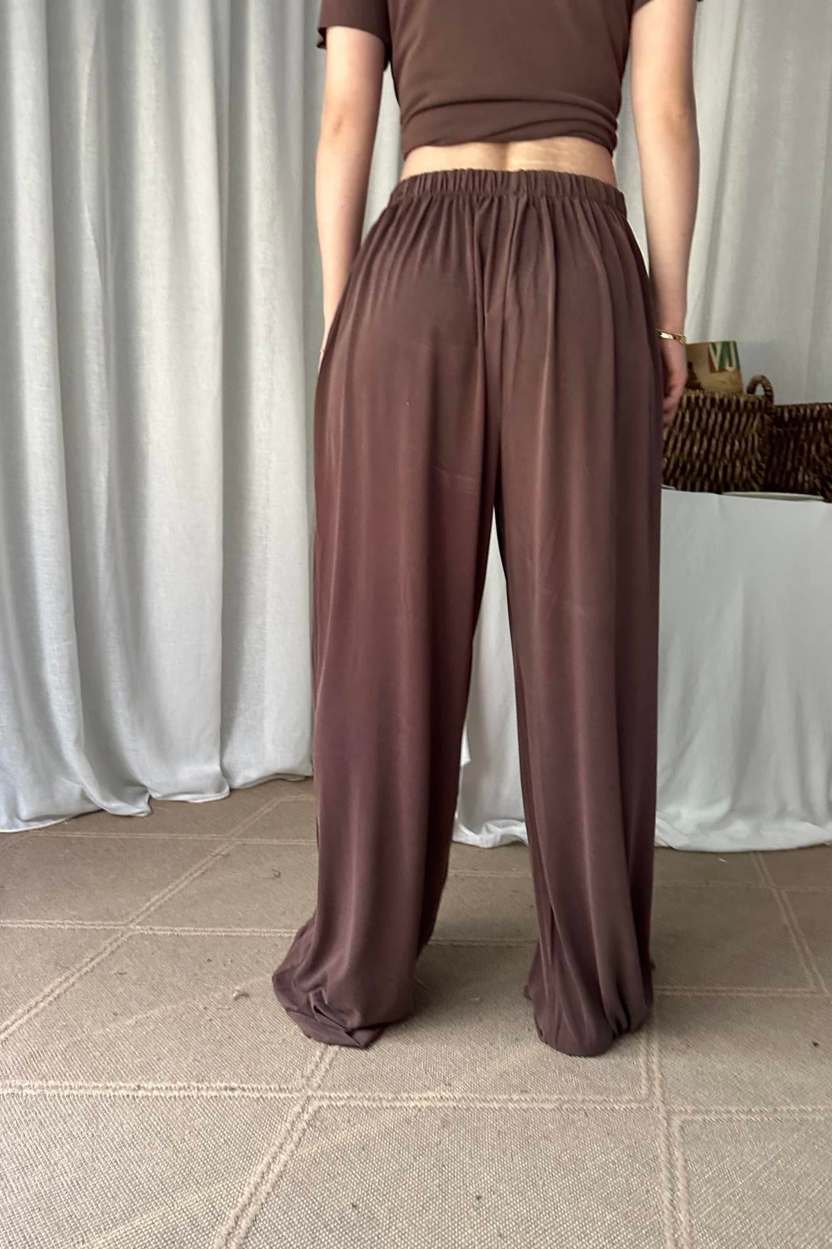 LASTİKLİ GENİŞ PAÇA MODAL PANTOLON