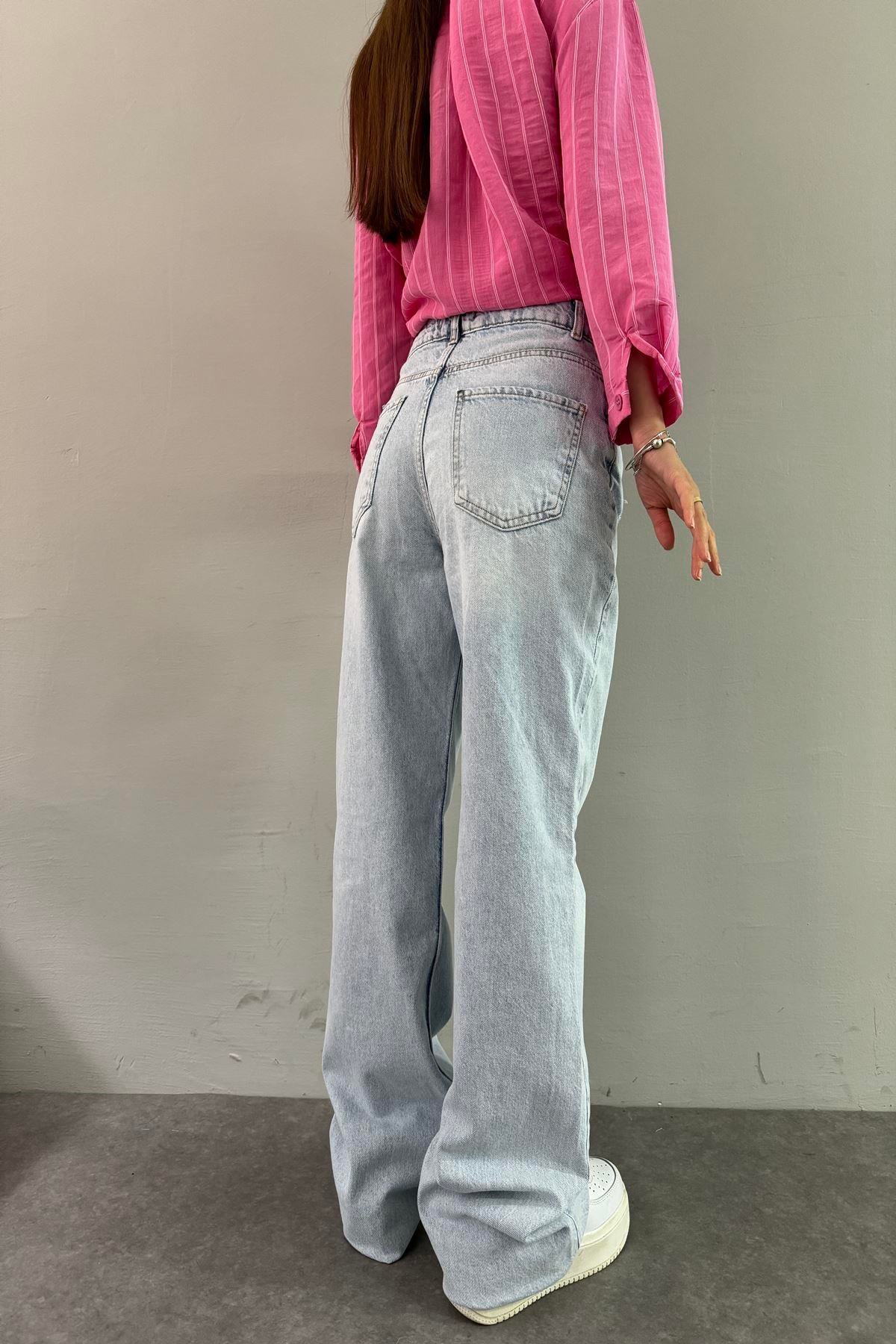LAZERLİ BAGGY KOT PANTOLON