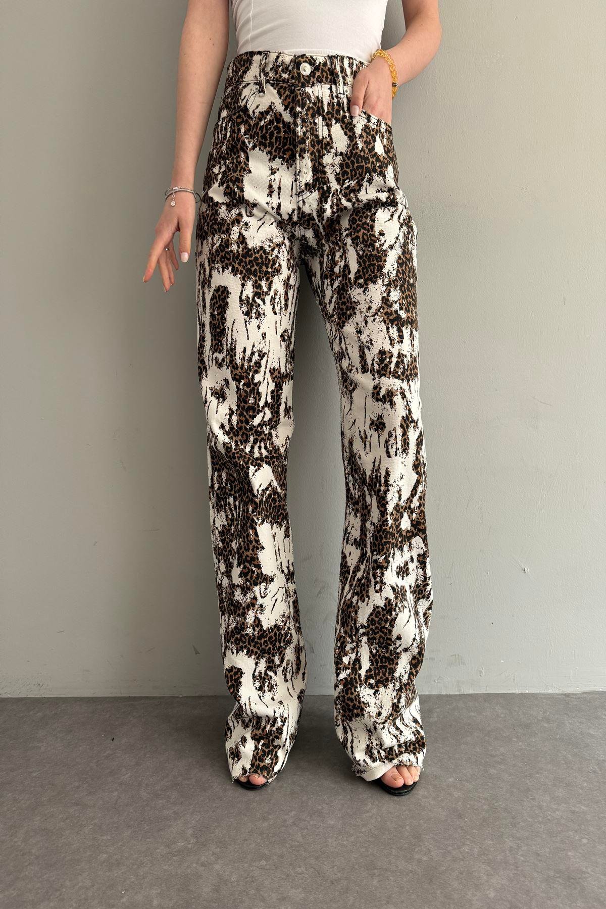 LEOPAR DESEN PANTOLON