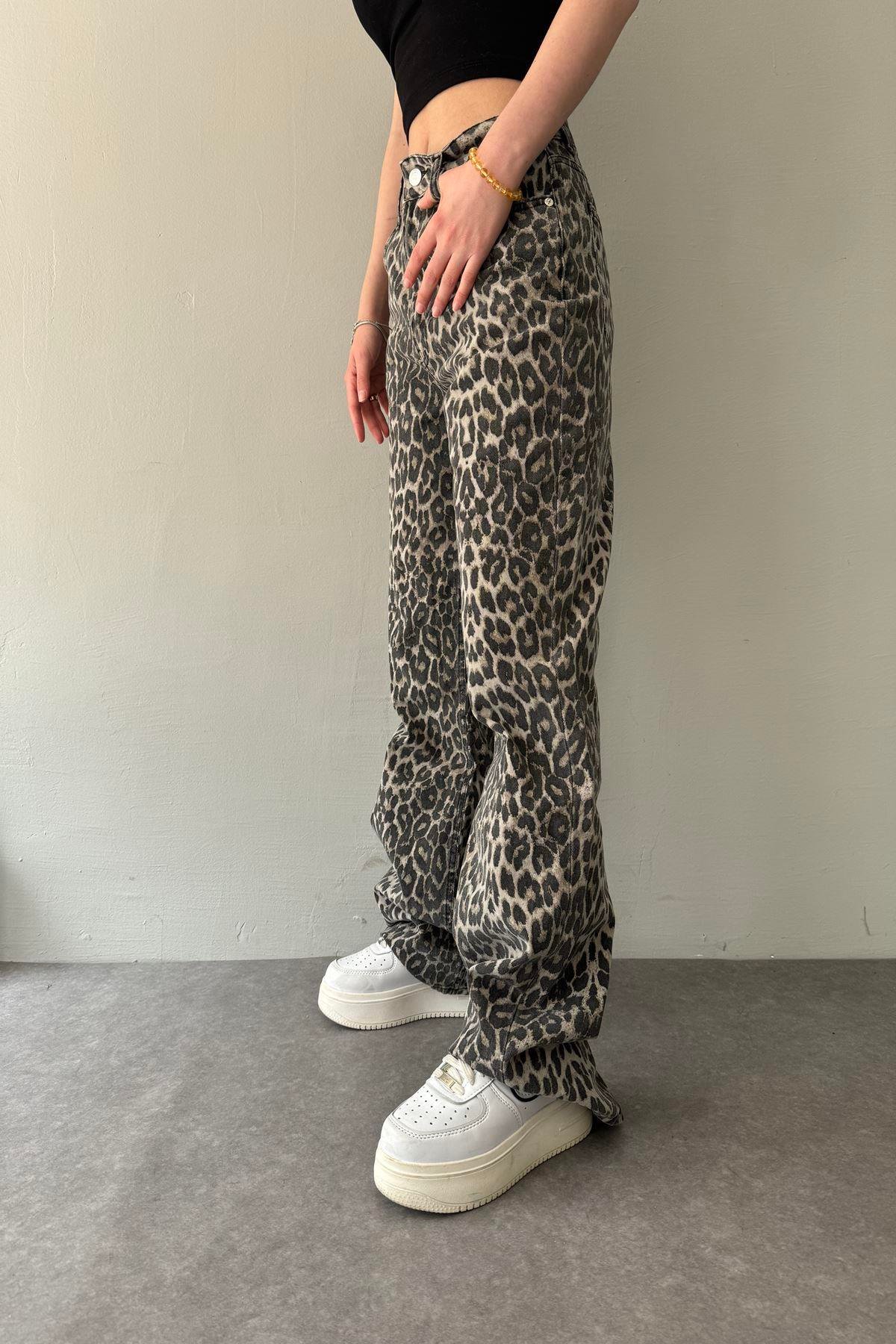 LEOPAR DESEN PANTOLON