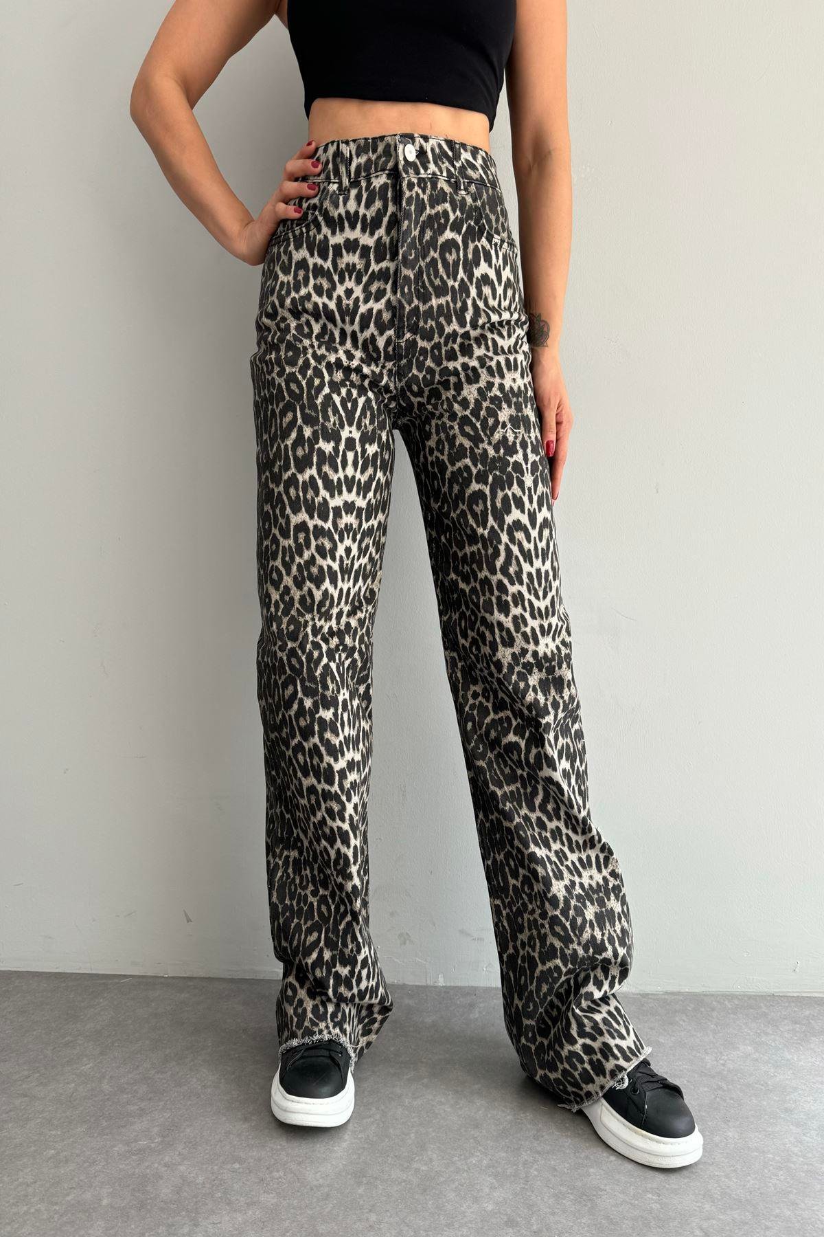 LEOPAR DESEN PANTOLON