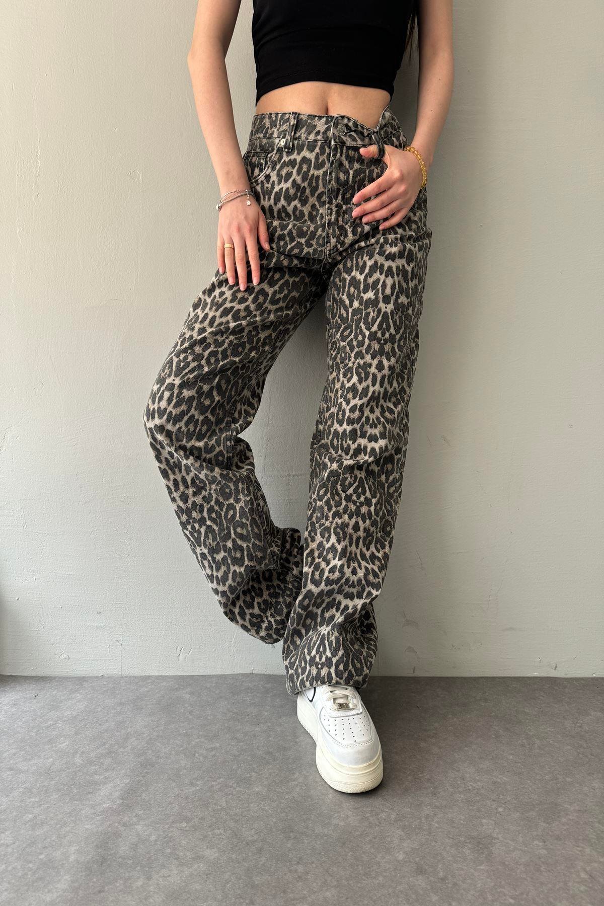 LEOPAR DESEN PANTOLON