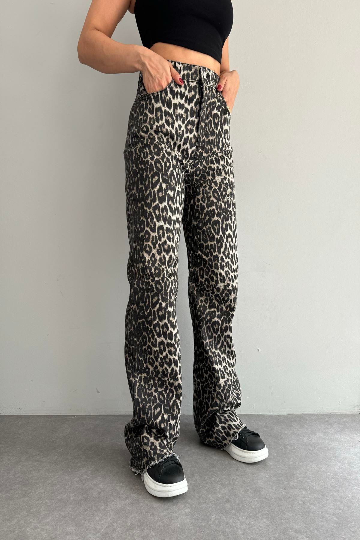 LEOPAR DESEN PANTOLON