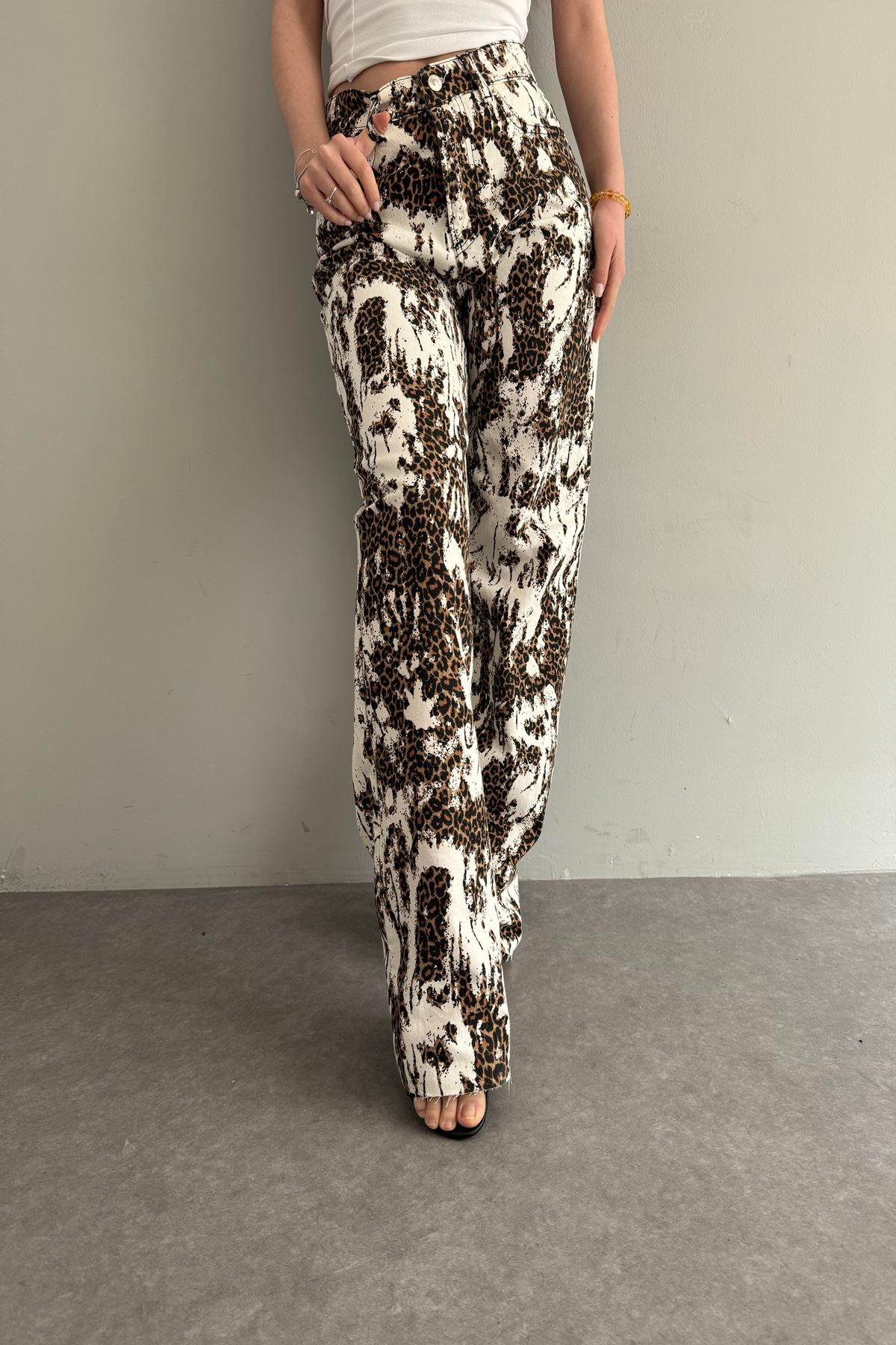 LEOPAR DESEN PANTOLON