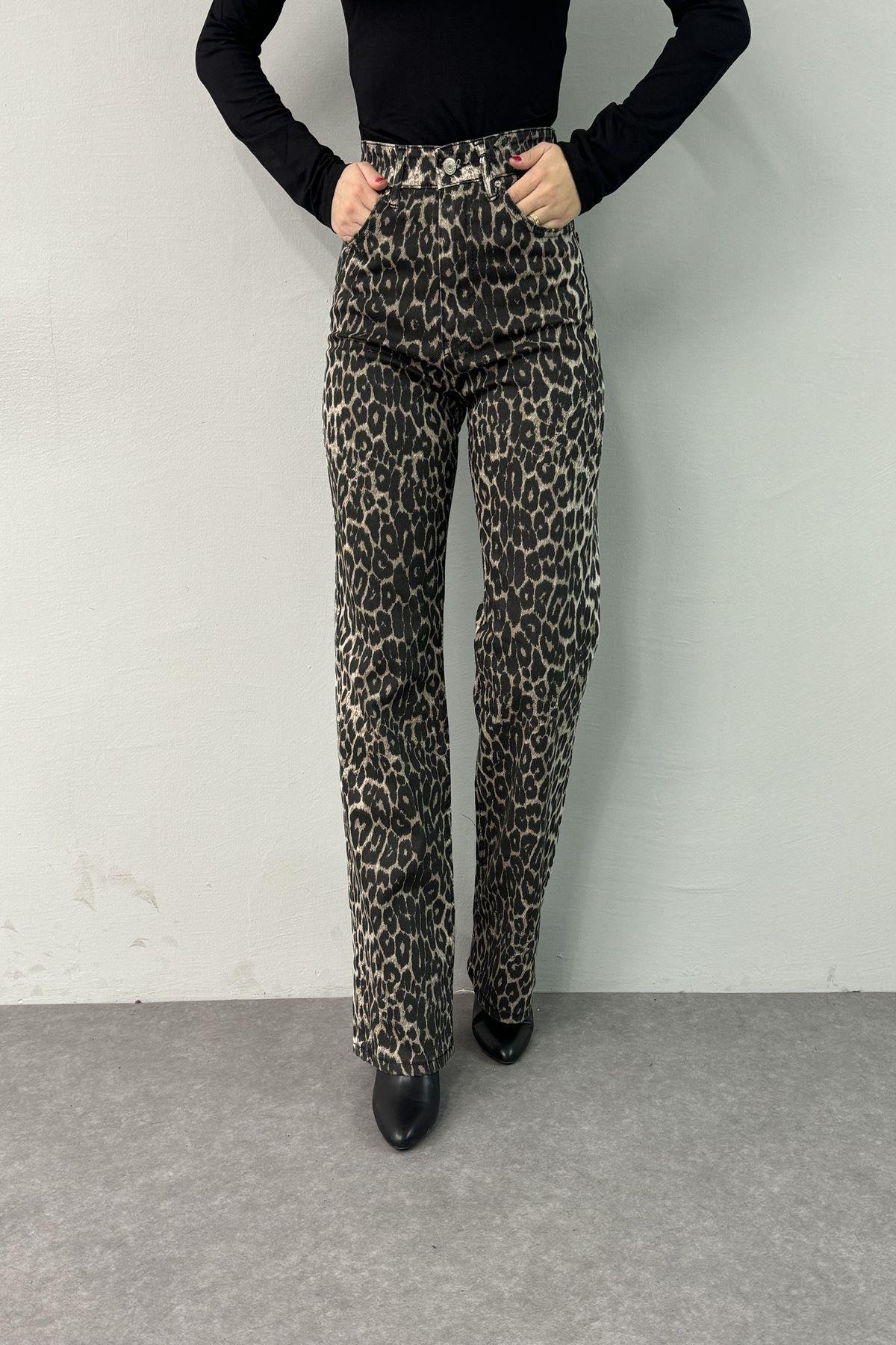 LEOPAR DESEN PANTOLON