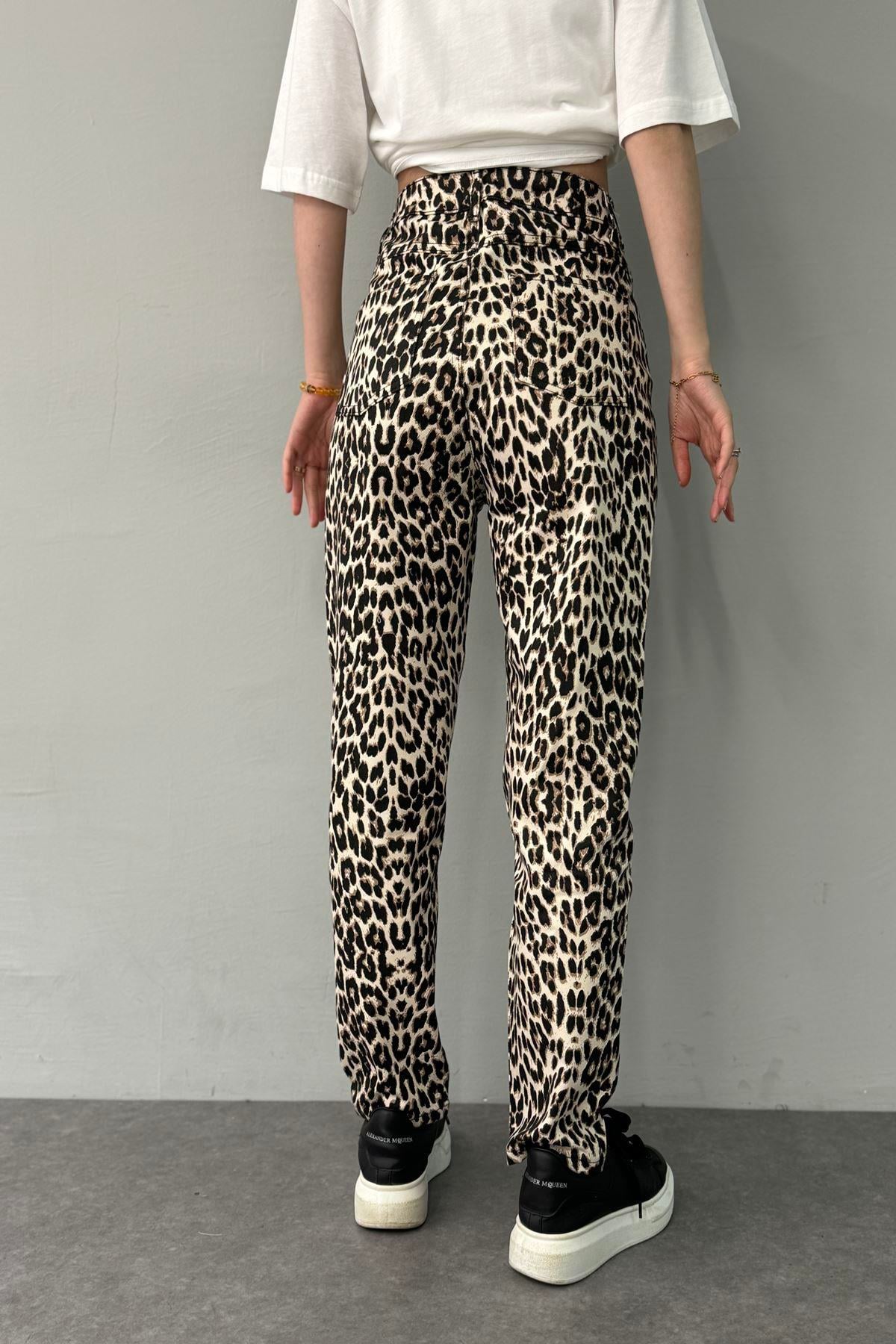 LEOPAR DESEN PANTOLON