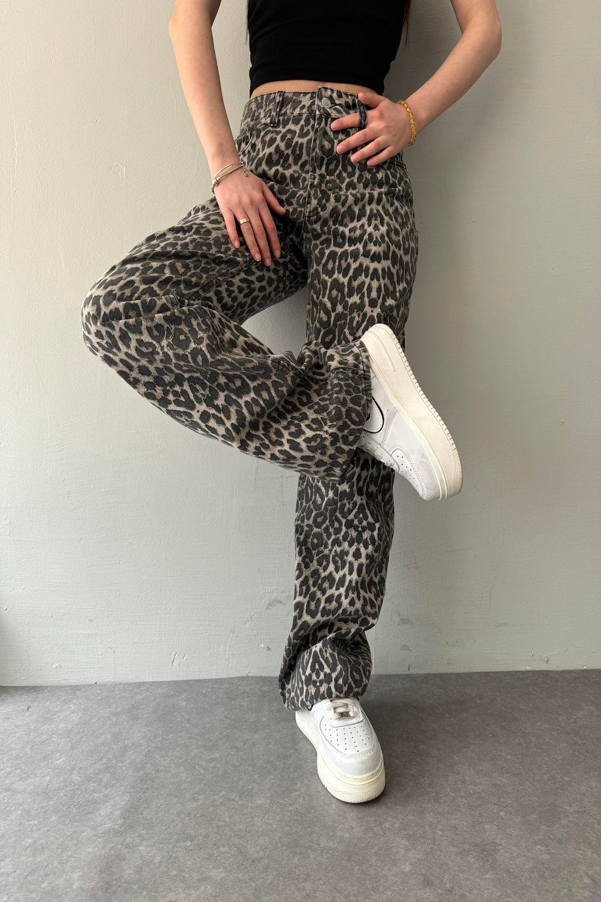 LEOPAR DESEN PANTOLON