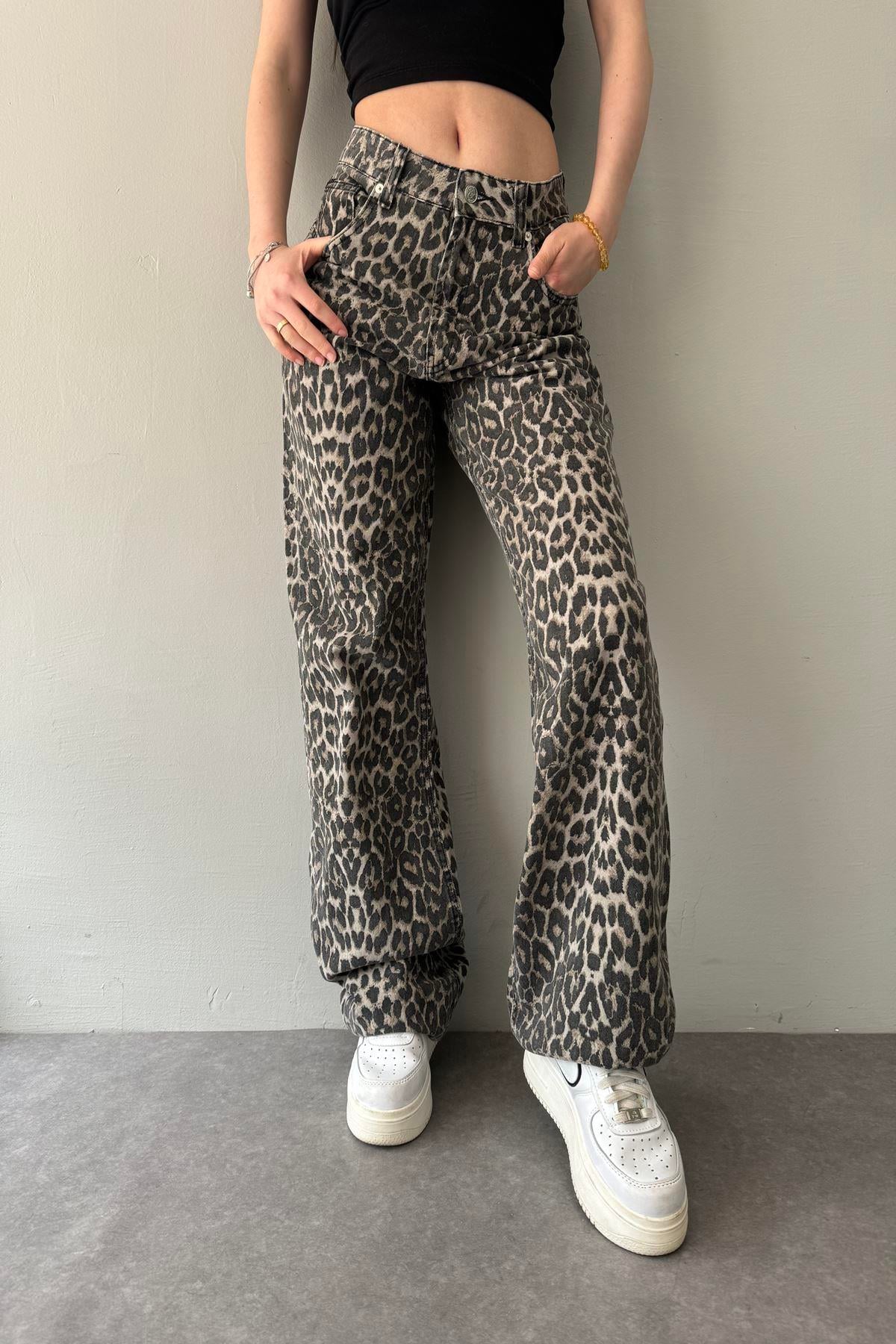 LEOPAR DESEN PANTOLON