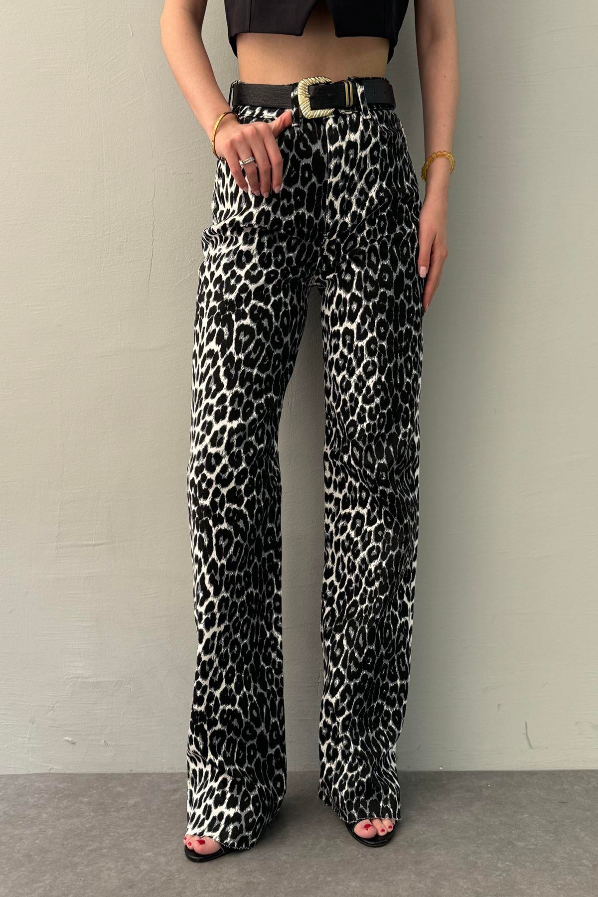 LEOPAR DESEN PANTOLON