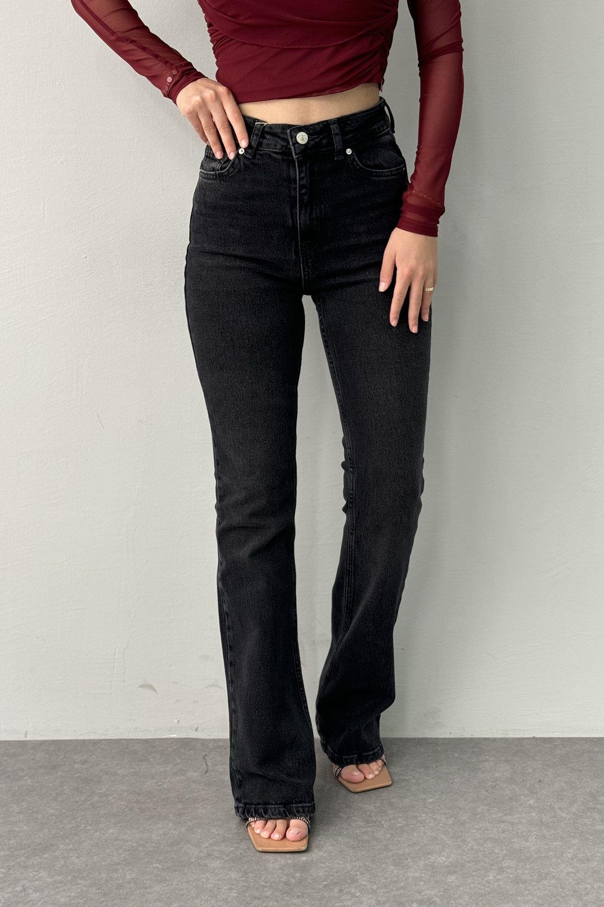 LİKRALI FLARE KOT PANTOLON