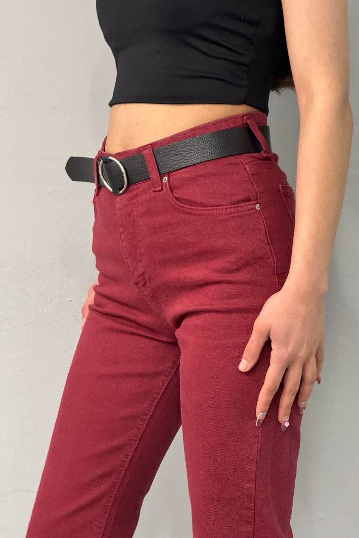 LİKRALI KEMERLI KOT PANTOLON