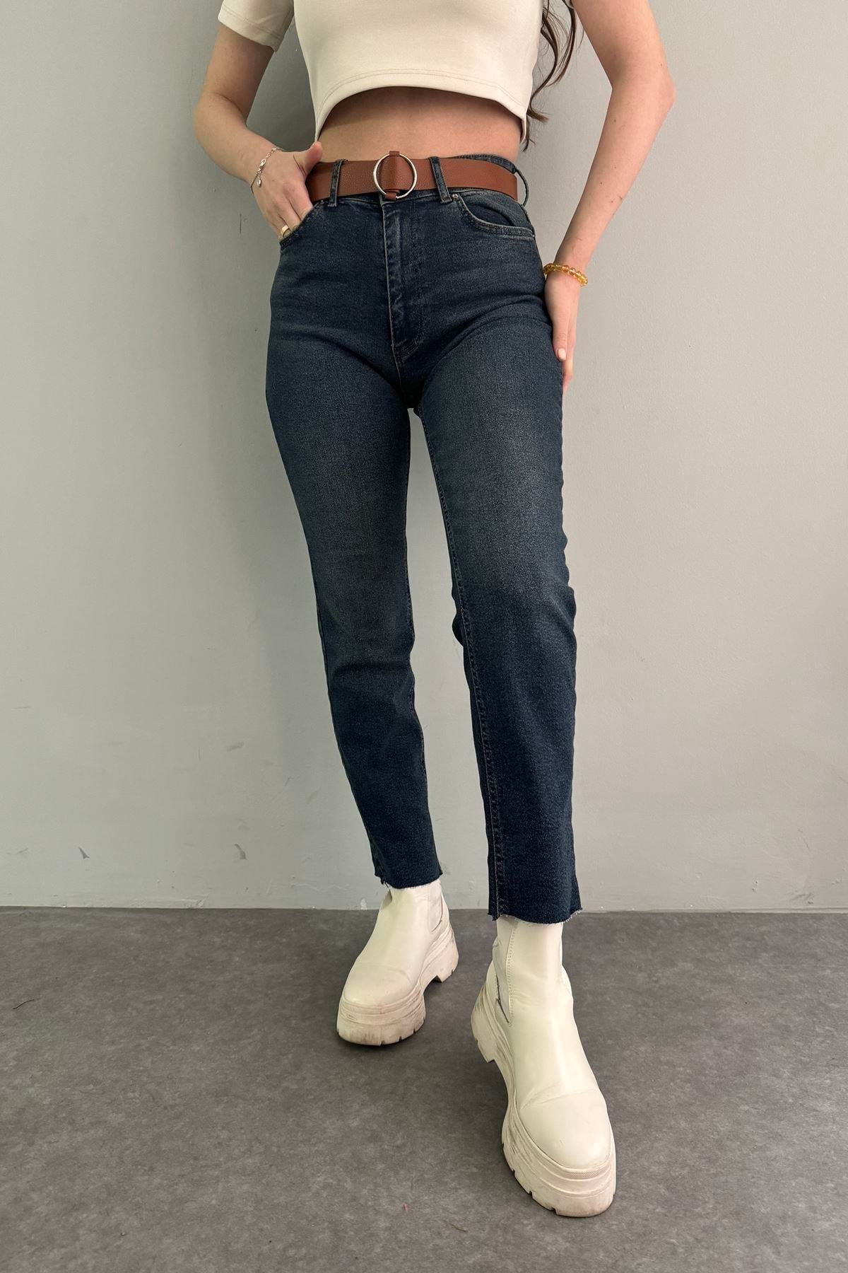 LİKRALI KEMERLI KOT PANTOLON