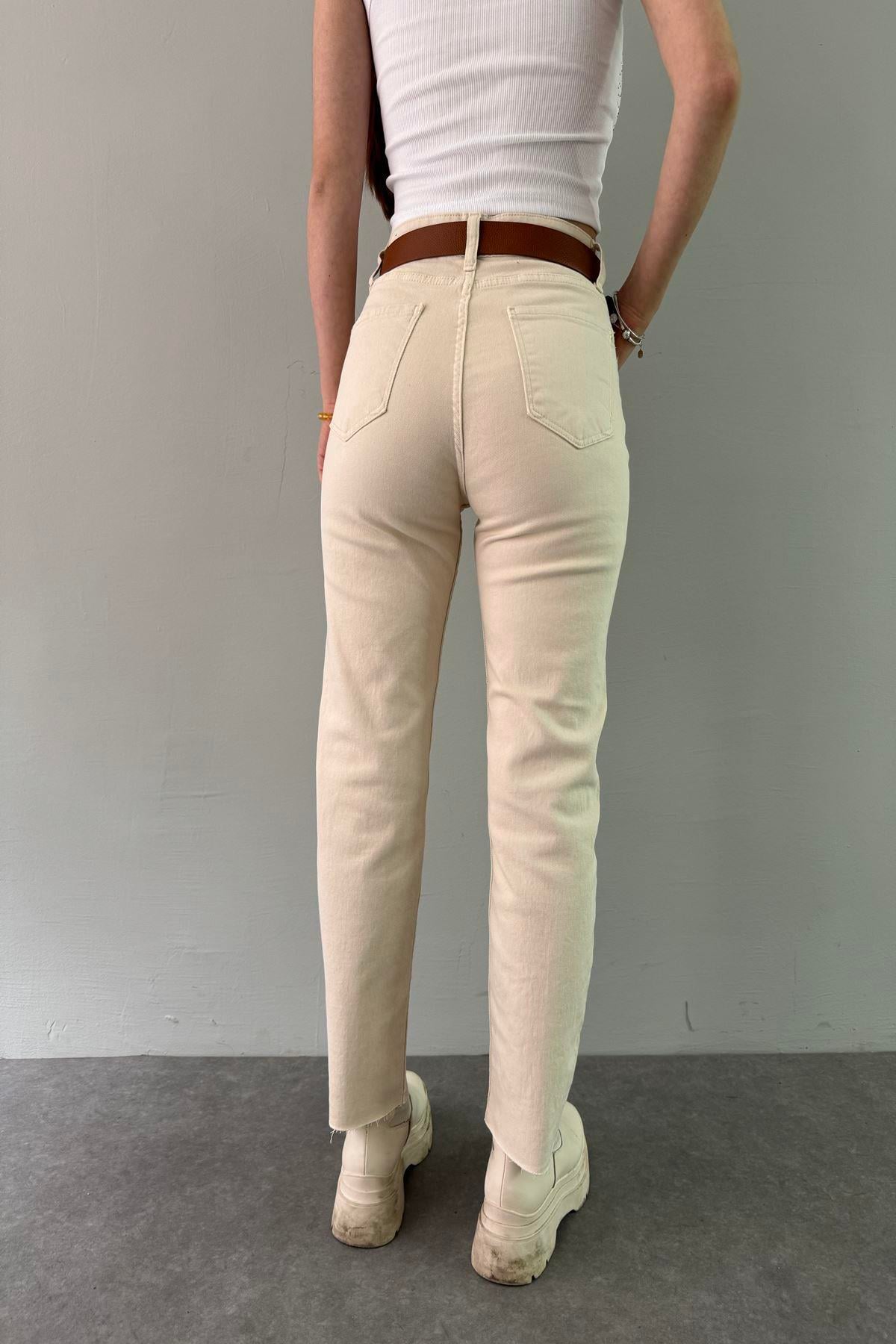 LİKRALI KEMERLI KOT PANTOLON