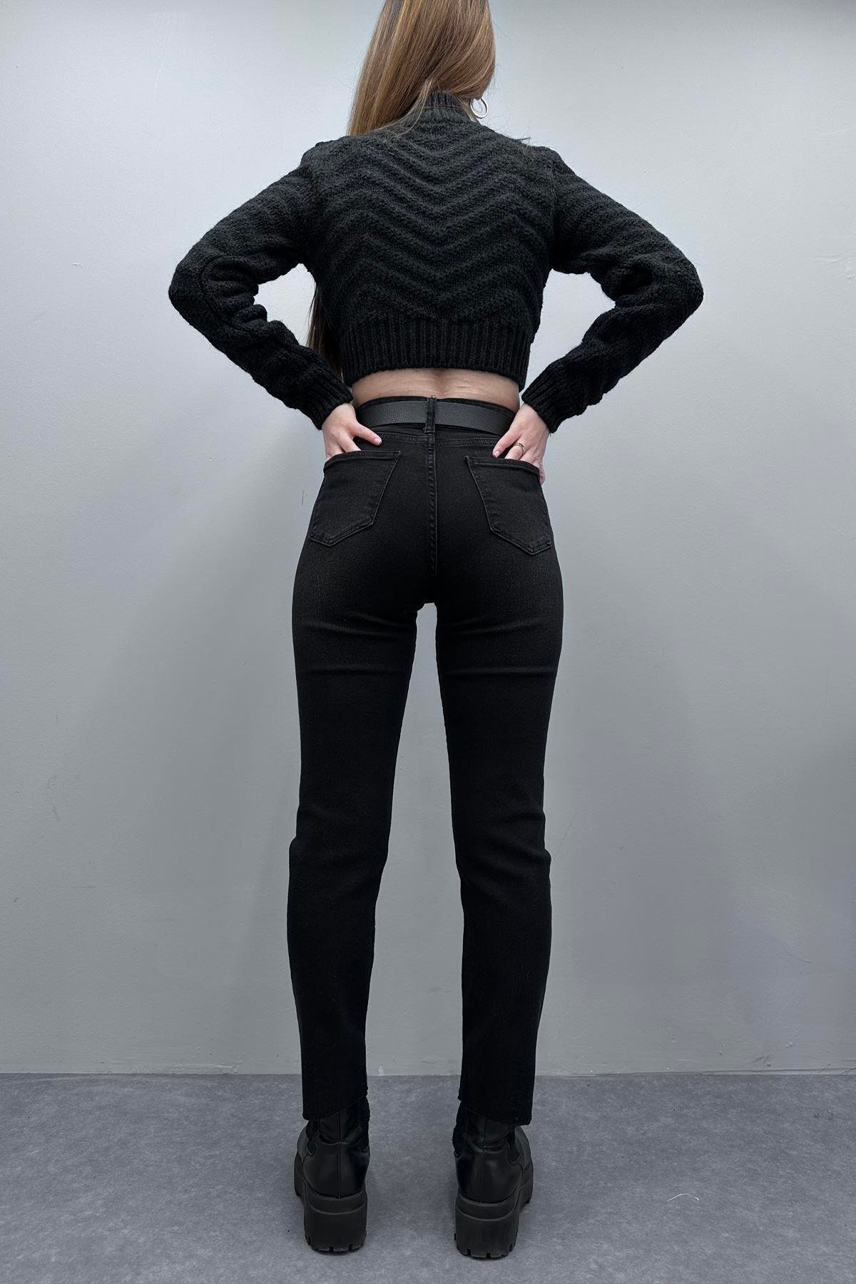 LİKRALI KEMERLI KOT PANTOLON