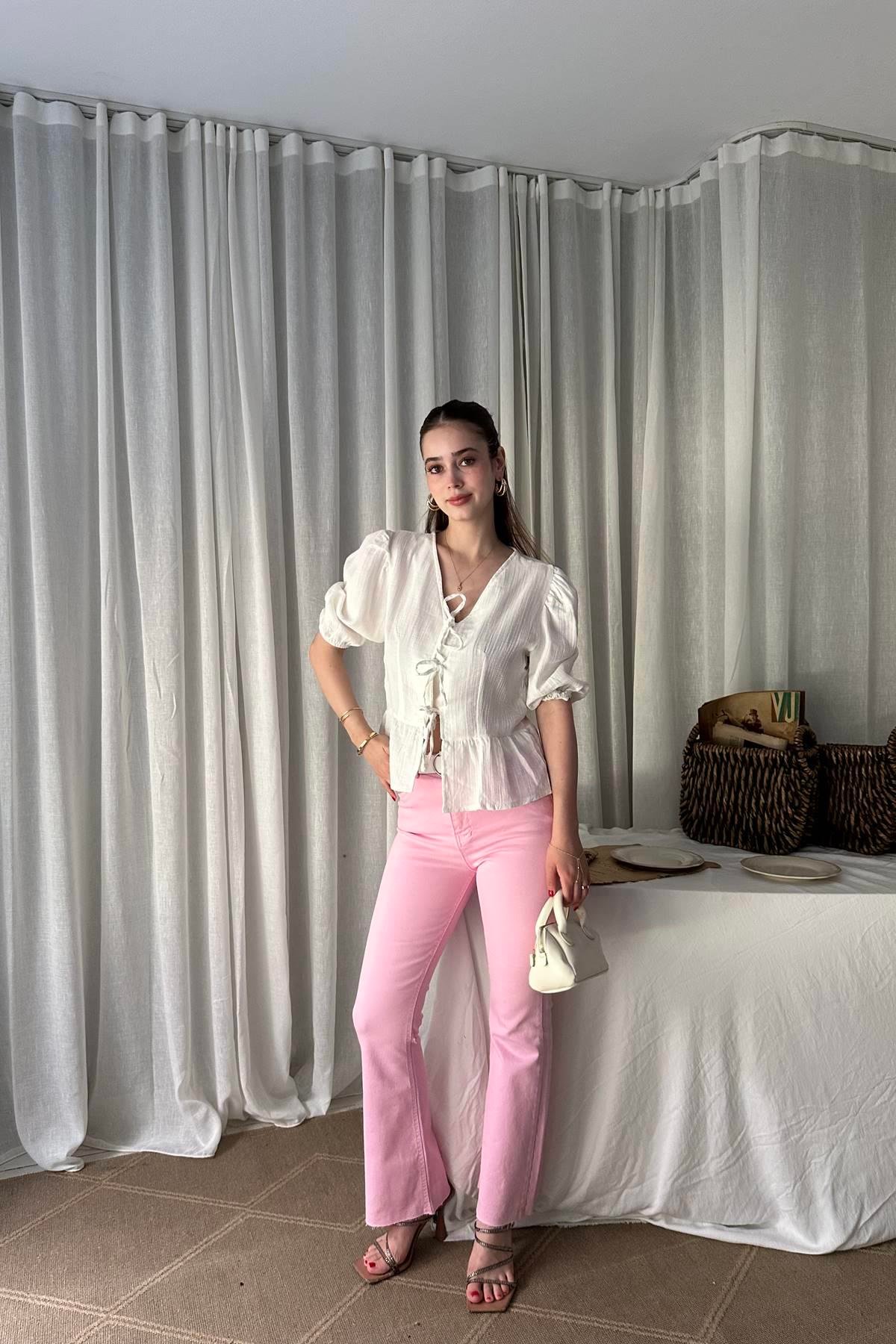 LİKRALI KEMERLI KOT PANTOLON
