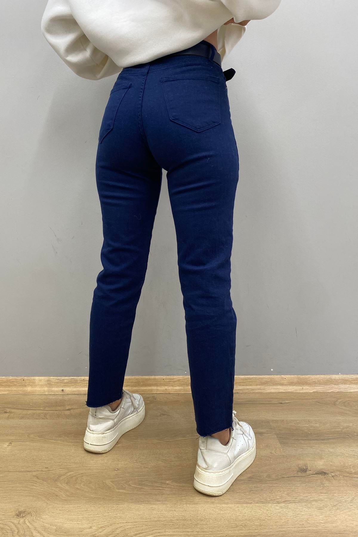 LİKRALI KEMERLI KOT PANTOLON