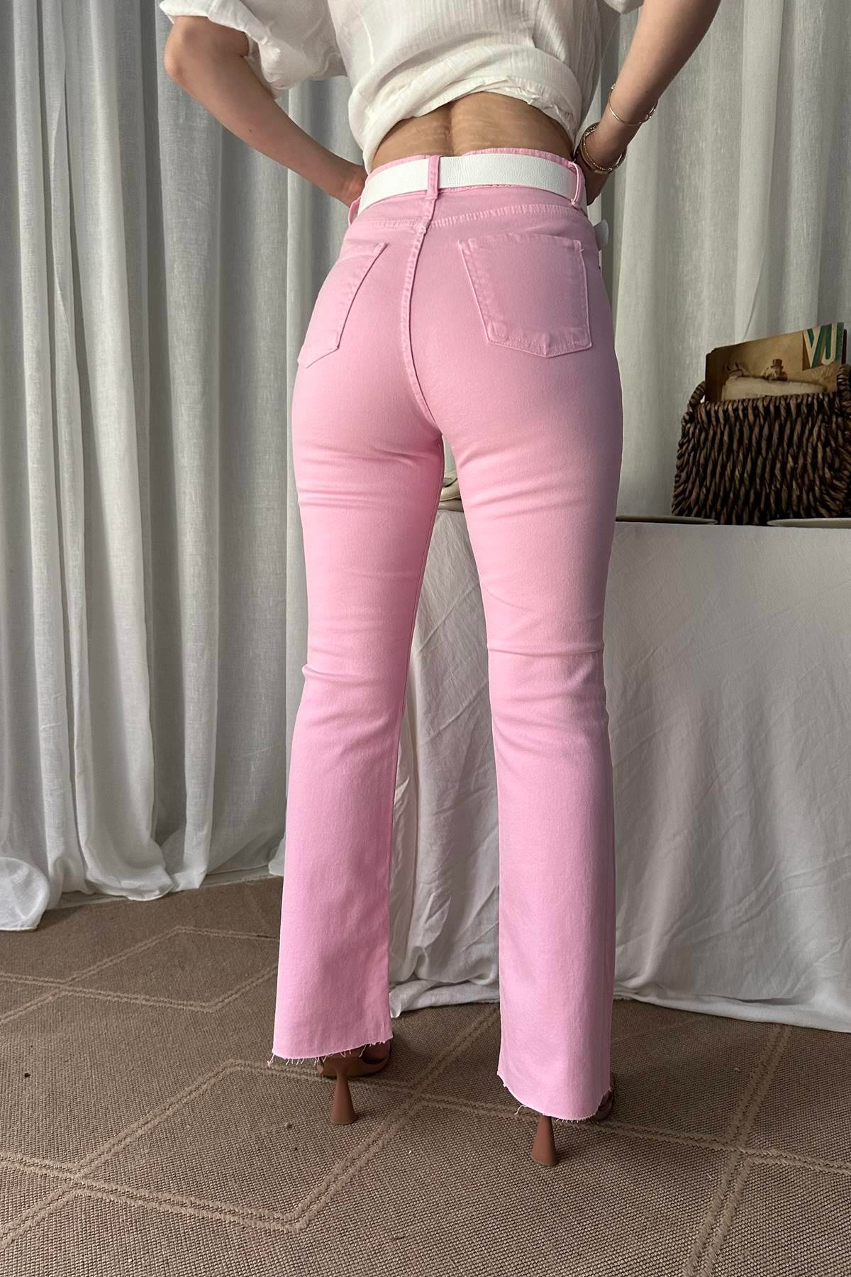 LİKRALI KEMERLI KOT PANTOLON