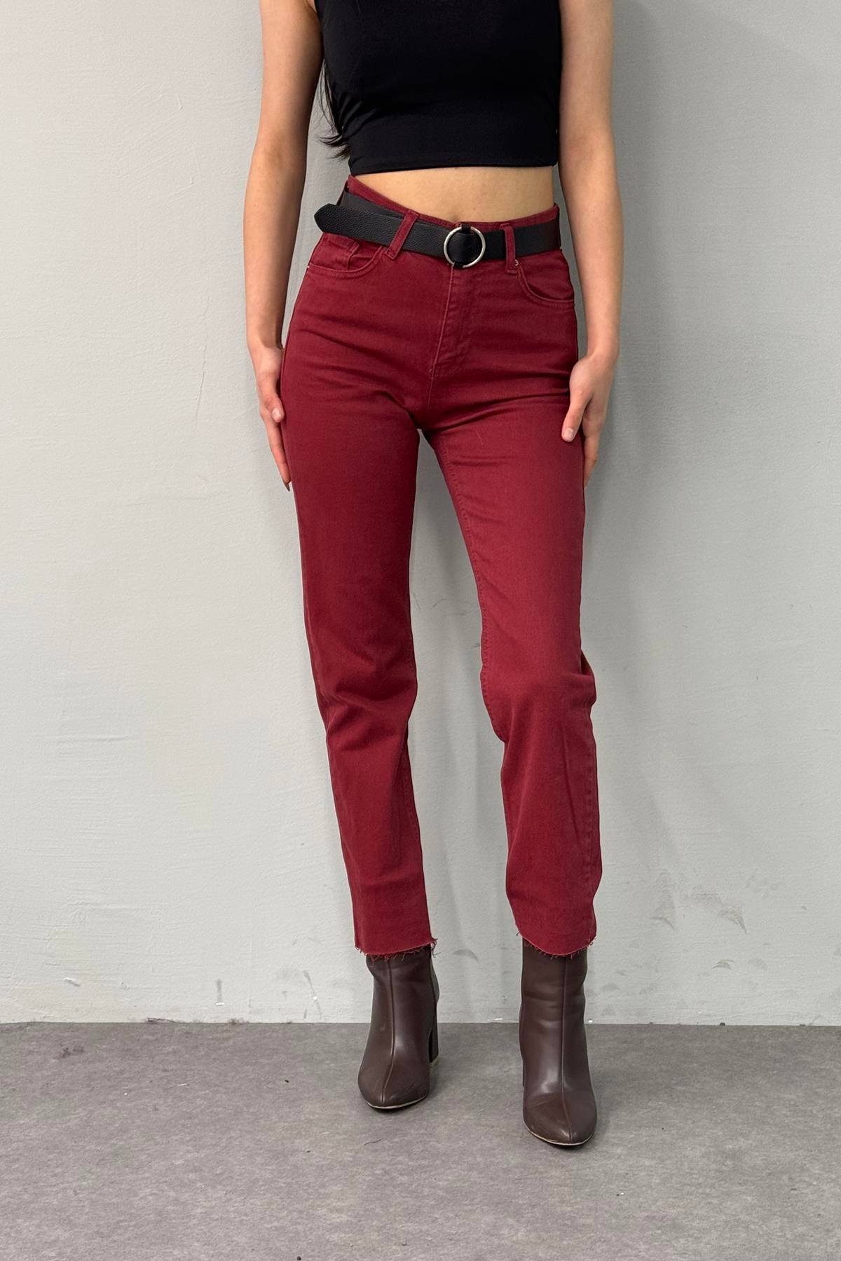 LİKRALI KEMERLI KOT PANTOLON