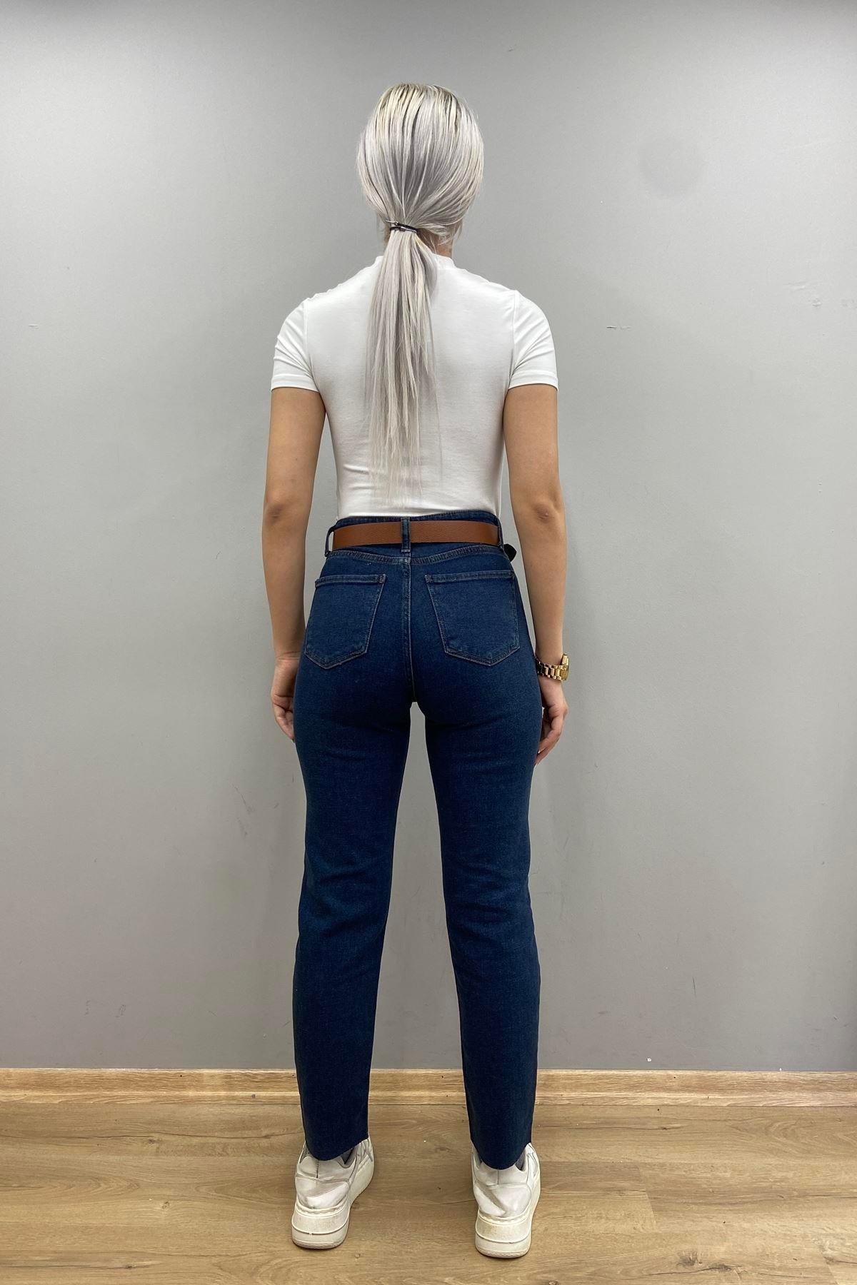 LİKRALI KEMERLI KOT PANTOLON