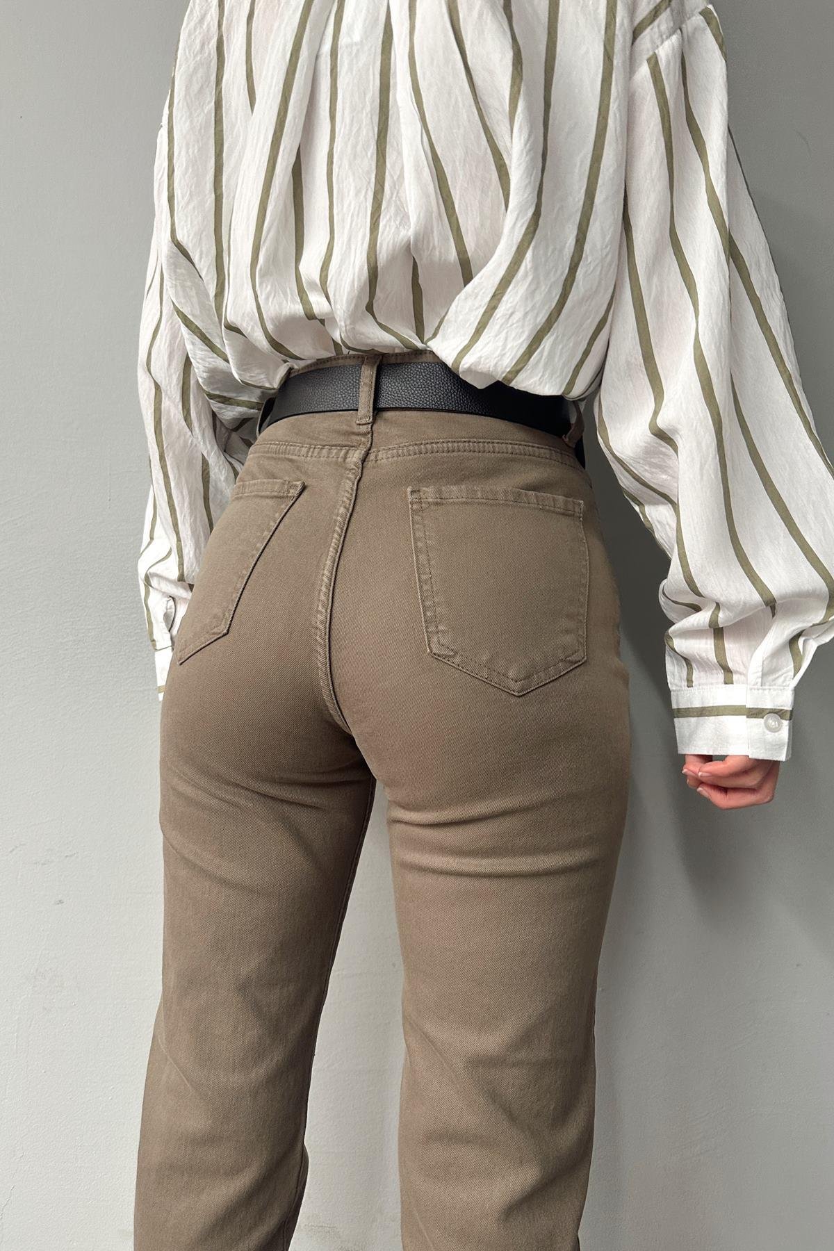 LİKRALI KEMERLI KOT PANTOLON