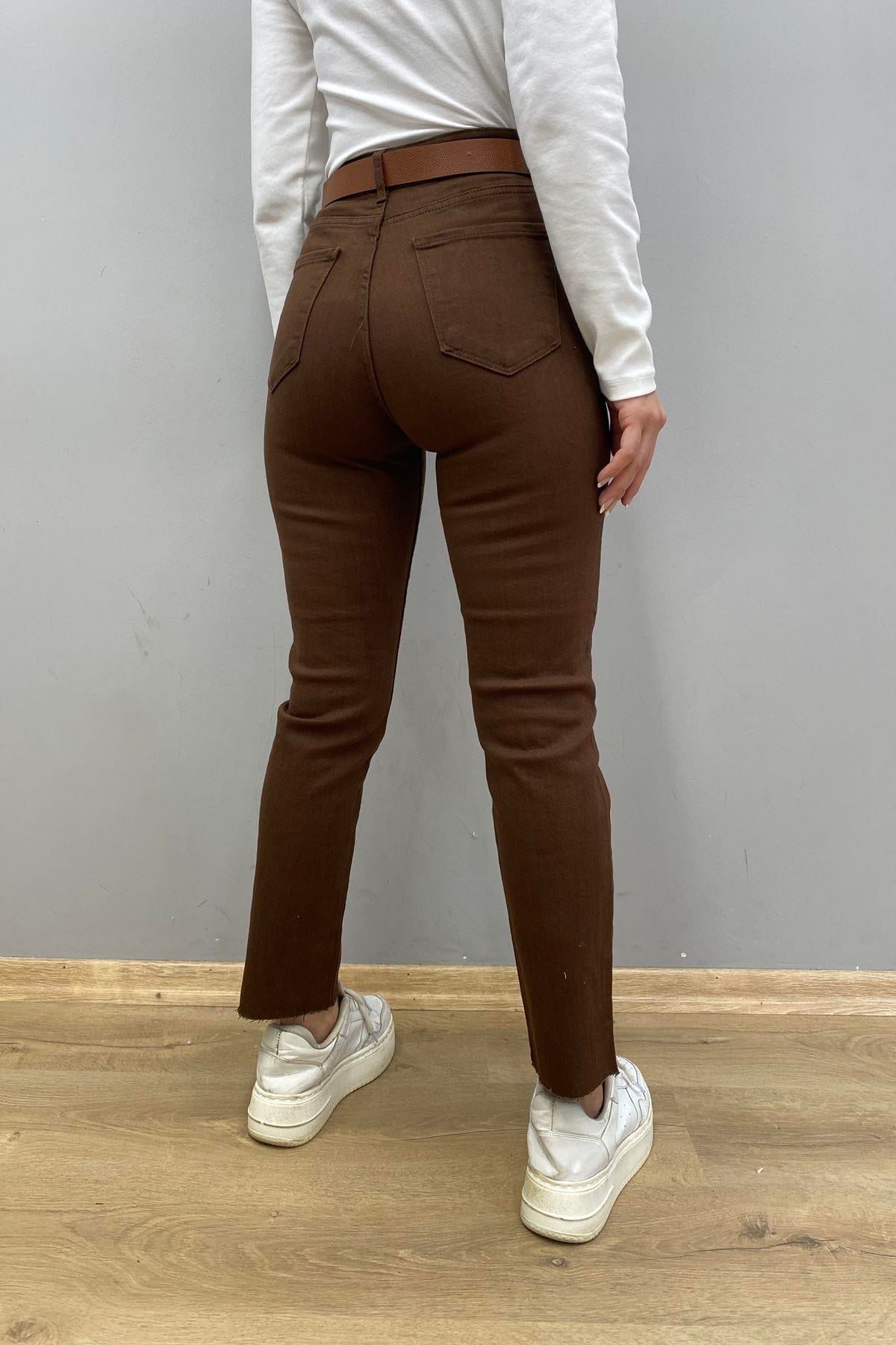 LİKRALI KEMERLI KOT PANTOLON