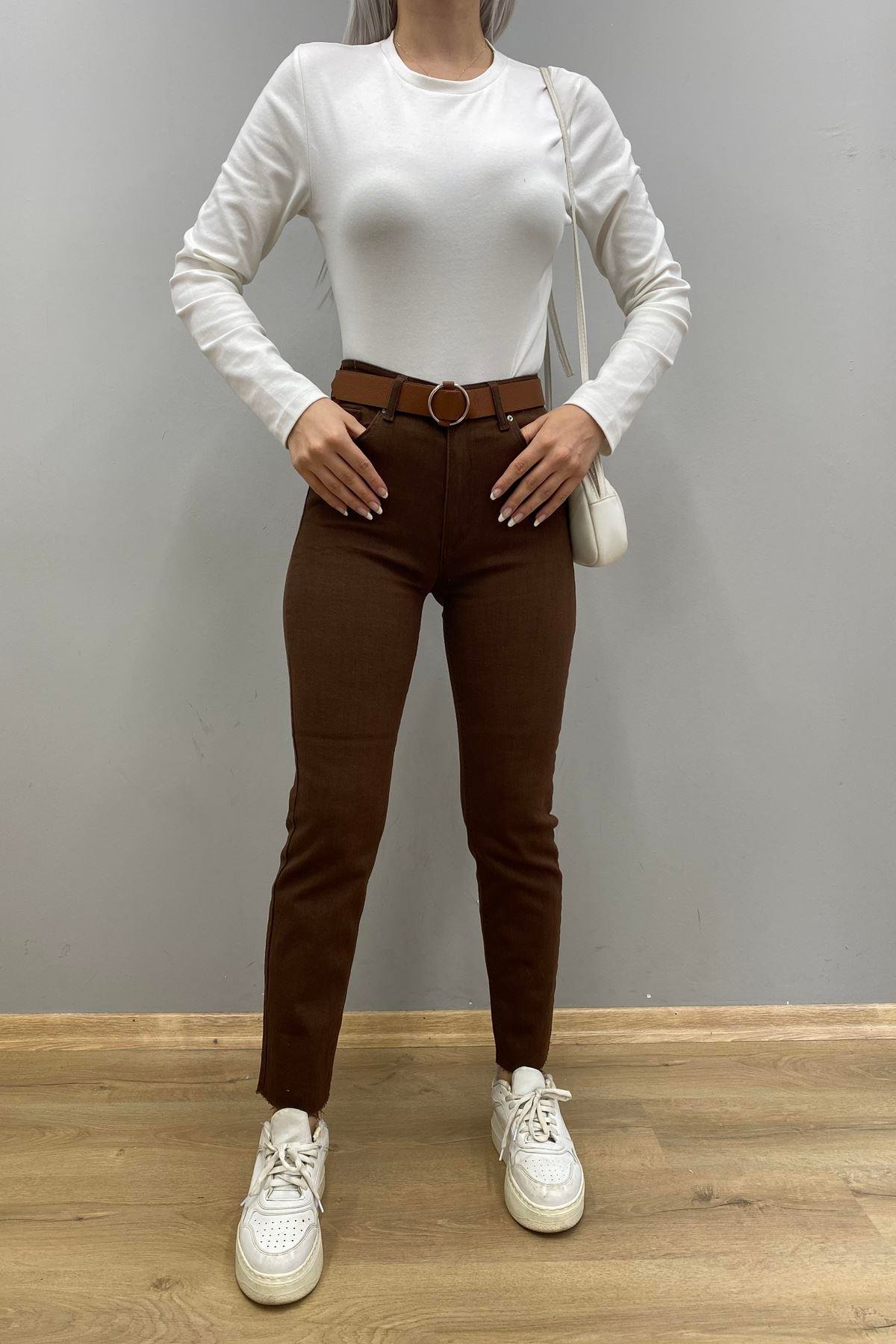 LİKRALI KEMERLI KOT PANTOLON