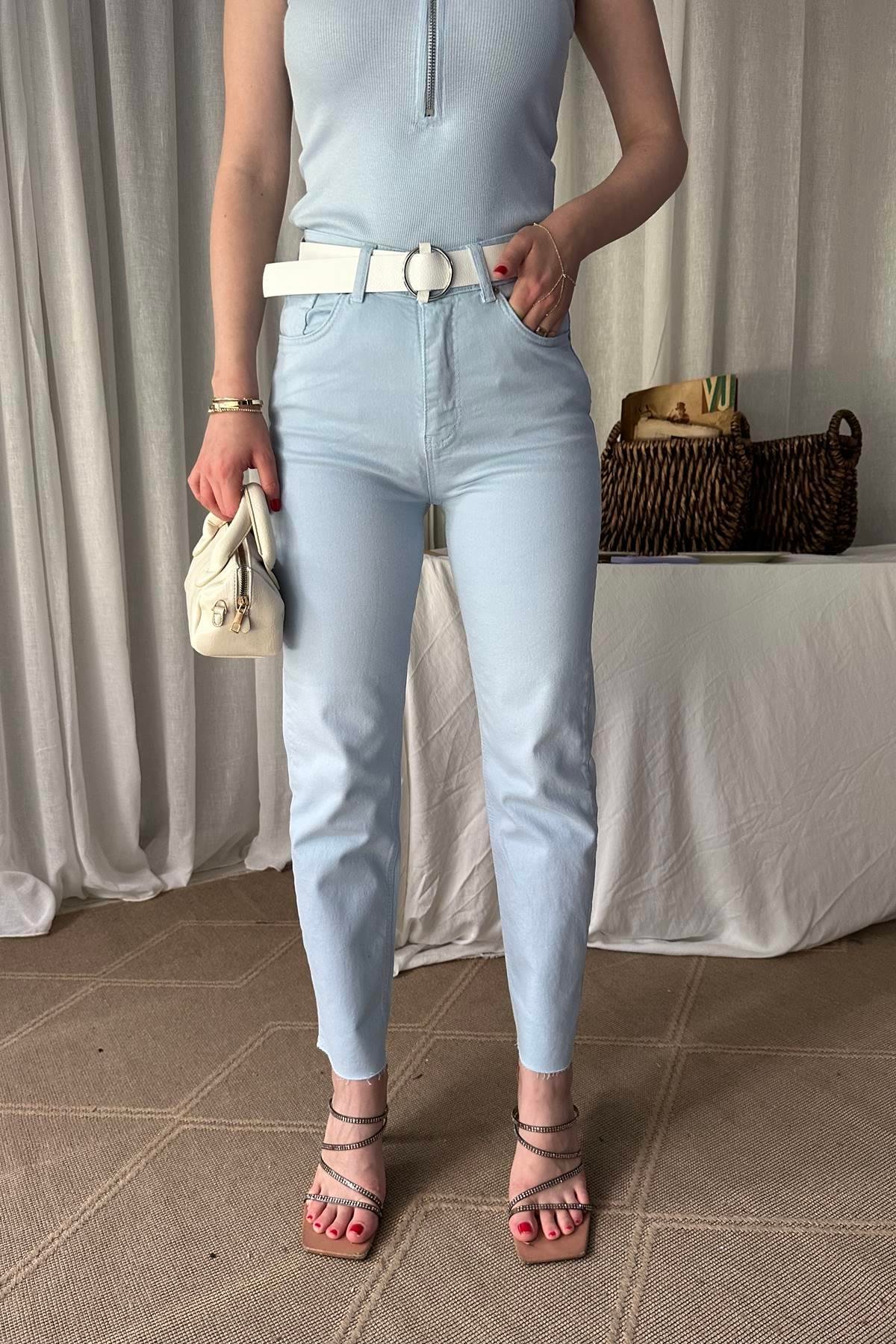 LİKRALI KEMERLI KOT PANTOLON